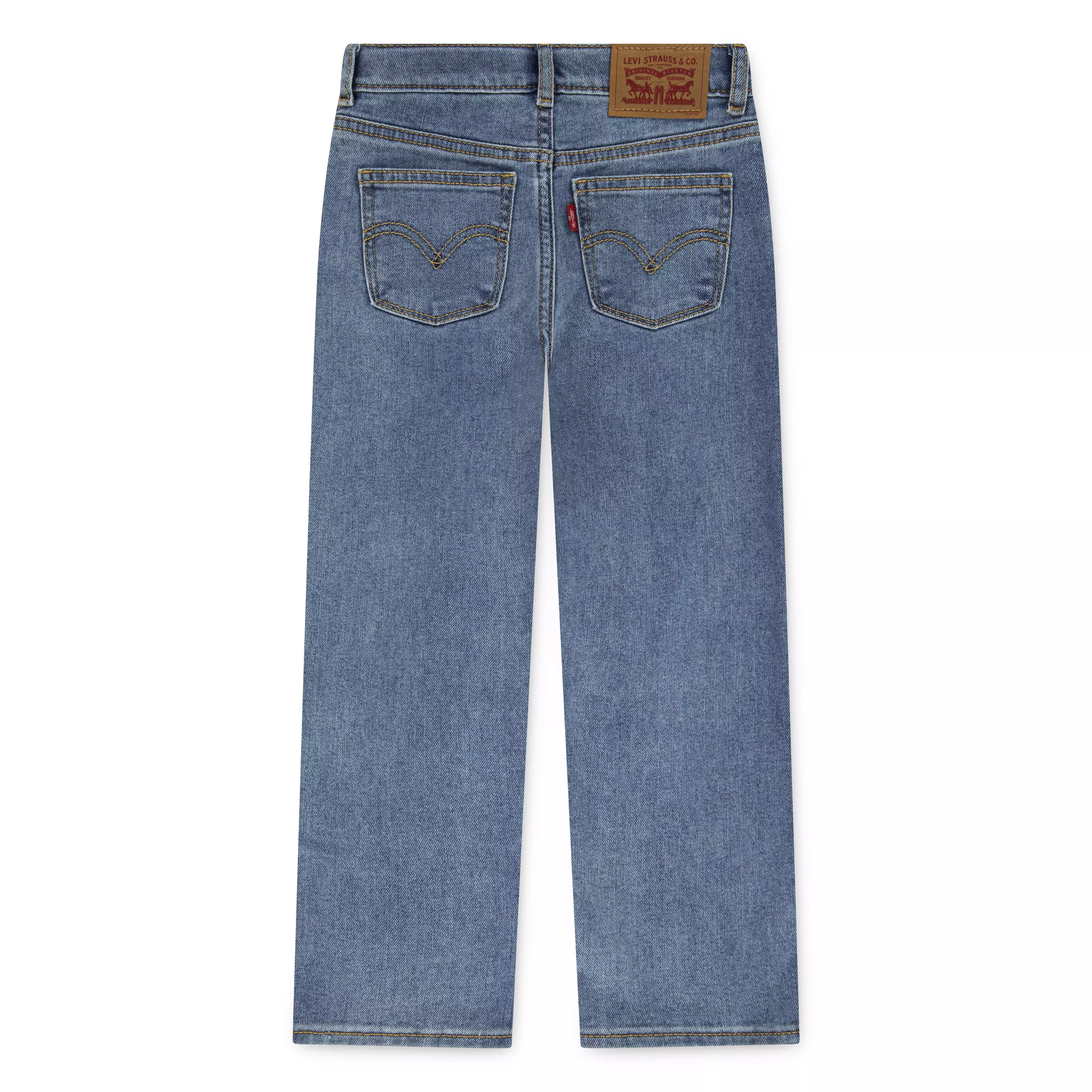 Levi's Wide Leg Med Wash Little Girls' Fun Blue Denim Jeans - FUN BLUE