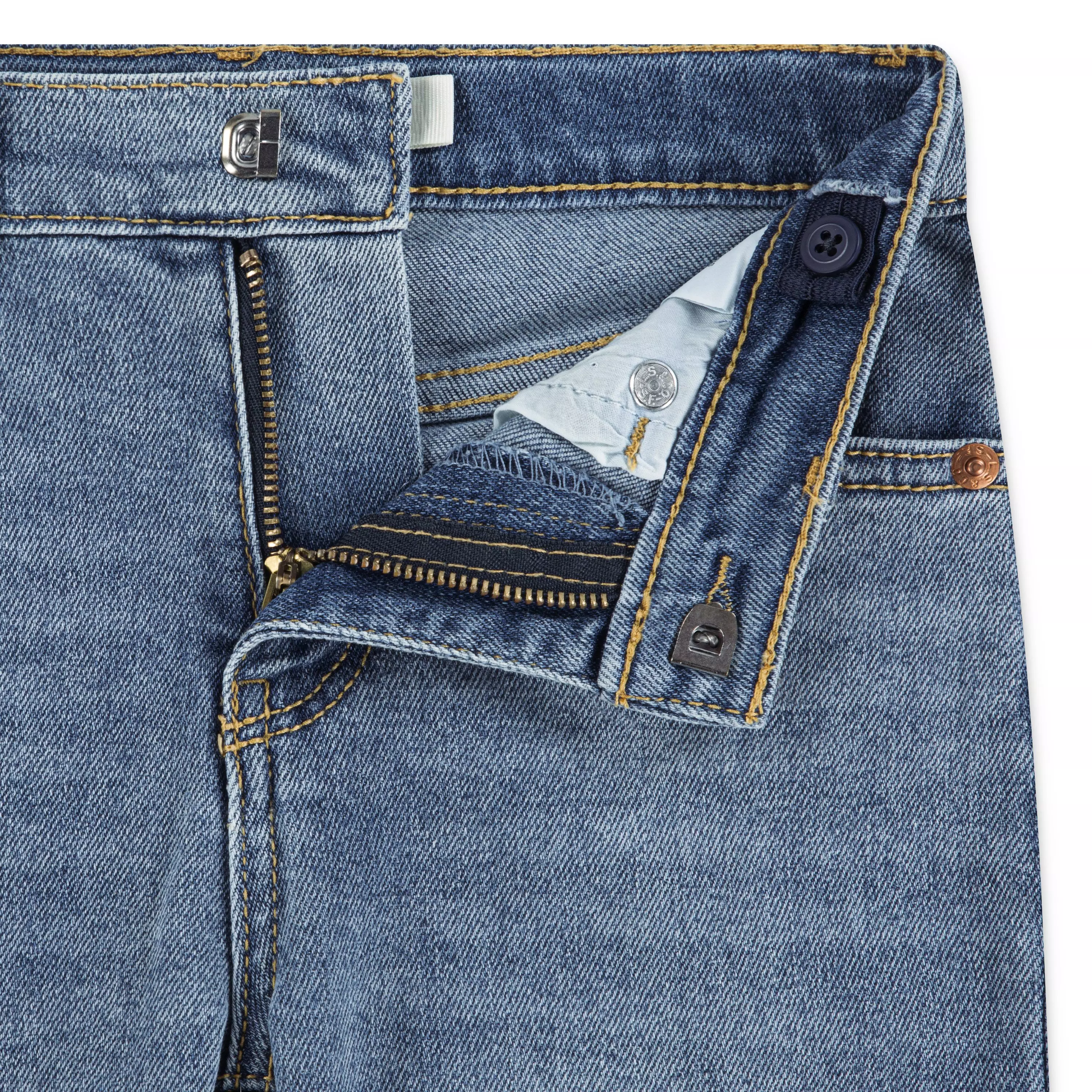 Levi's Little Girls' Wide Leg Med Wash Fun Blue Denim Jeans - FUN BLUE