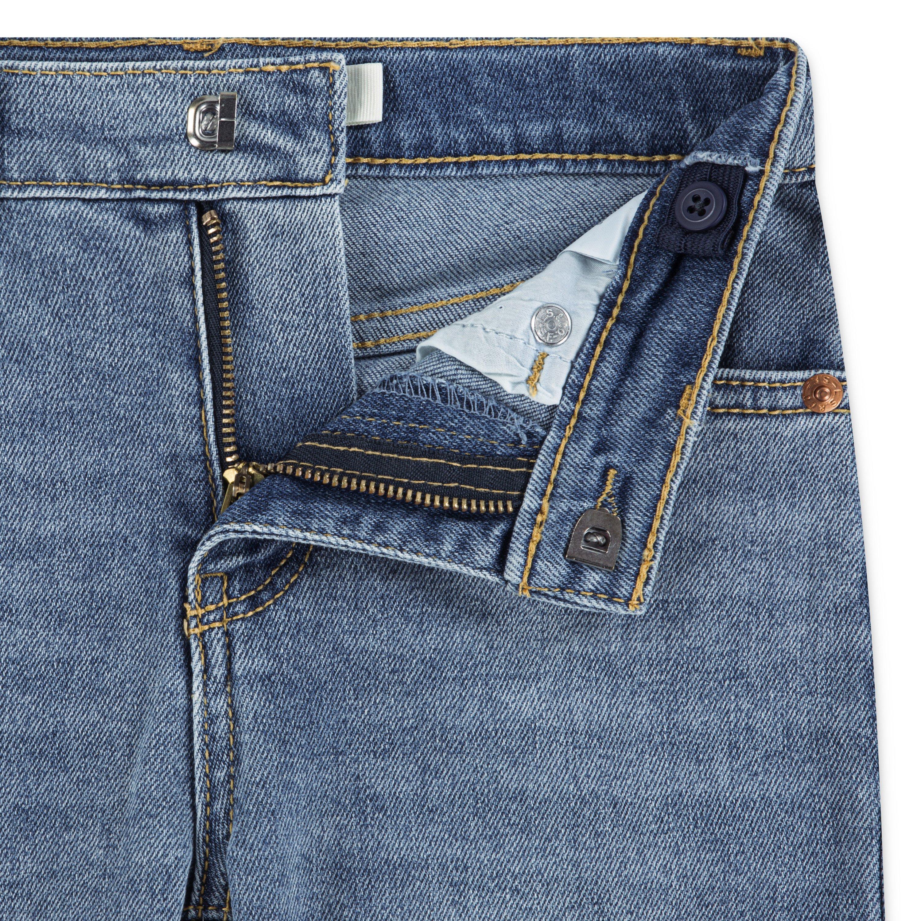 Levi's Wide Leg Med Wash Little Girls' Fun Blue Denim Jeans - FUN BLUE Thumbnail View 3