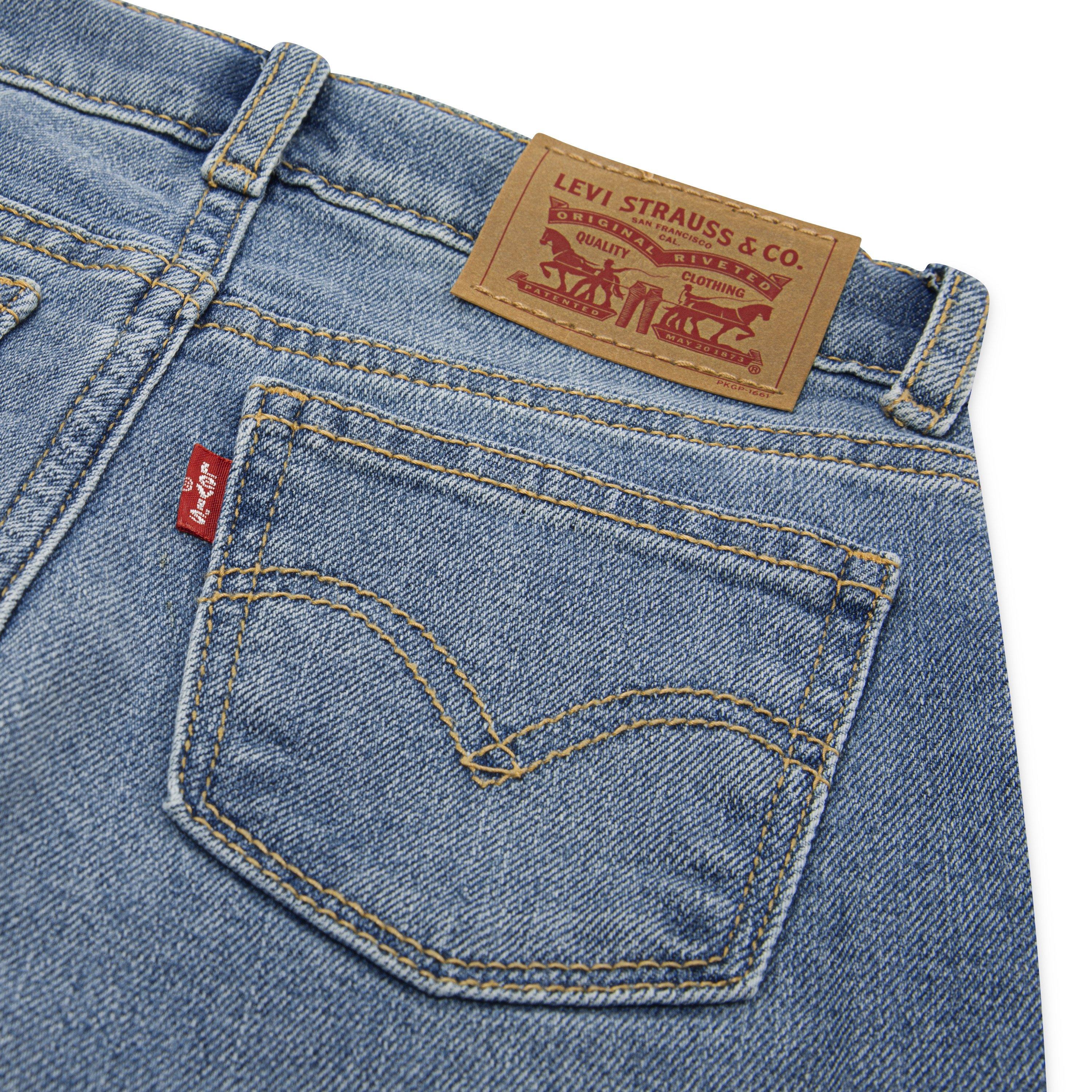 Levi's Little Girls' Wide Leg Med Wash Fun Blue Denim Jeans - FUN BLUE Thumbnail View 4