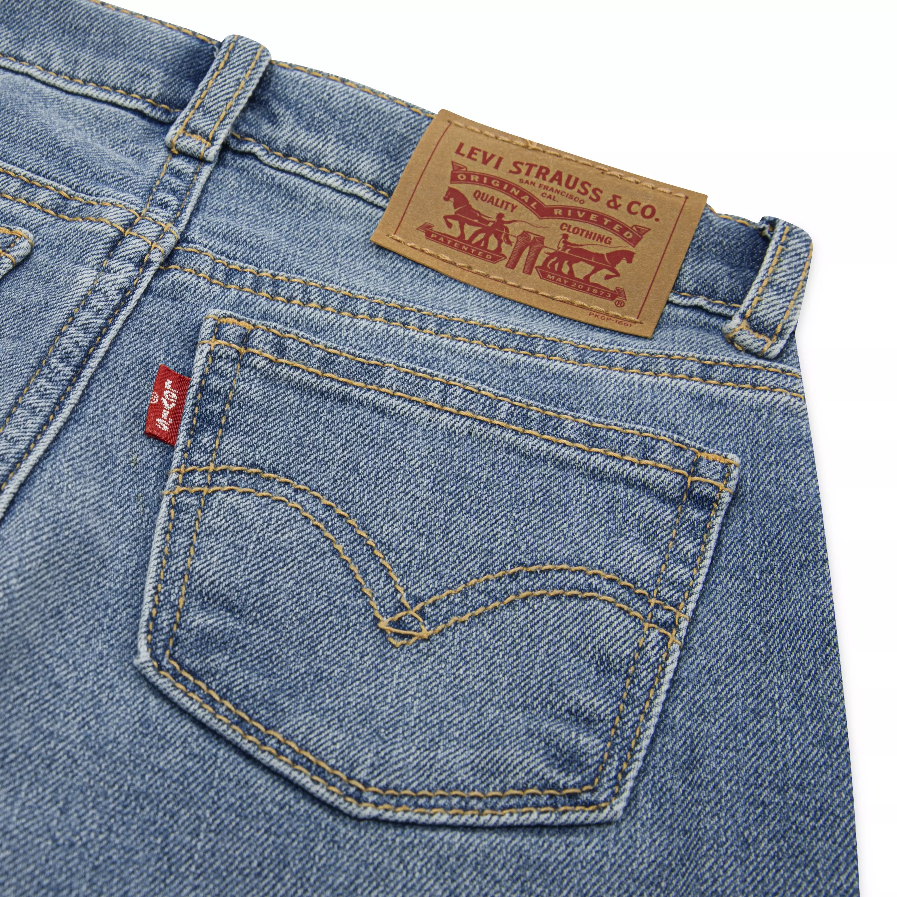 Levi's Wide Leg Med Wash Little Girls' Fun Blue Denim Jeans - FUN BLUE