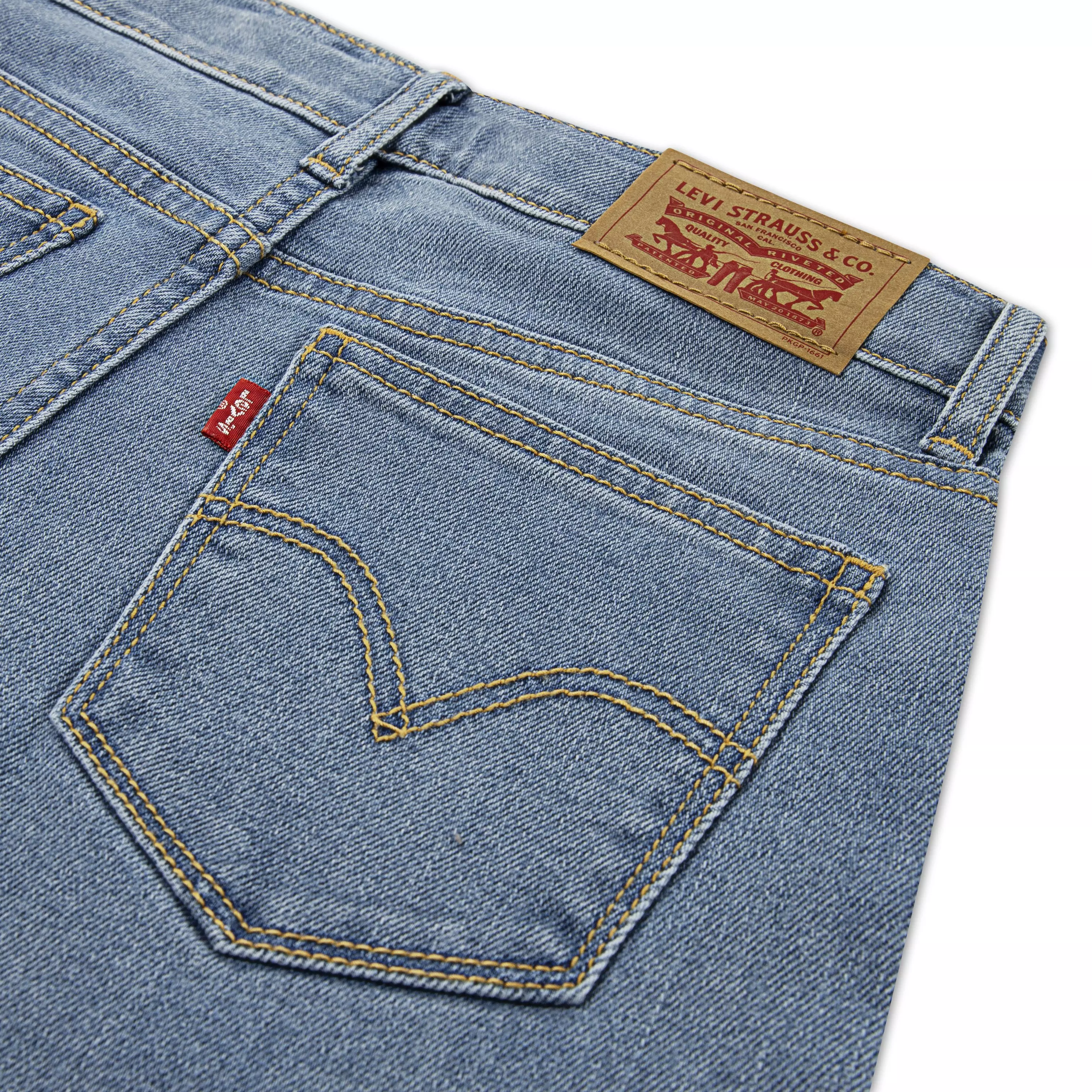 Levi's Big Girls' Wide Leg Med Wash Fun Blue Denim Jeans - FUN BLUE