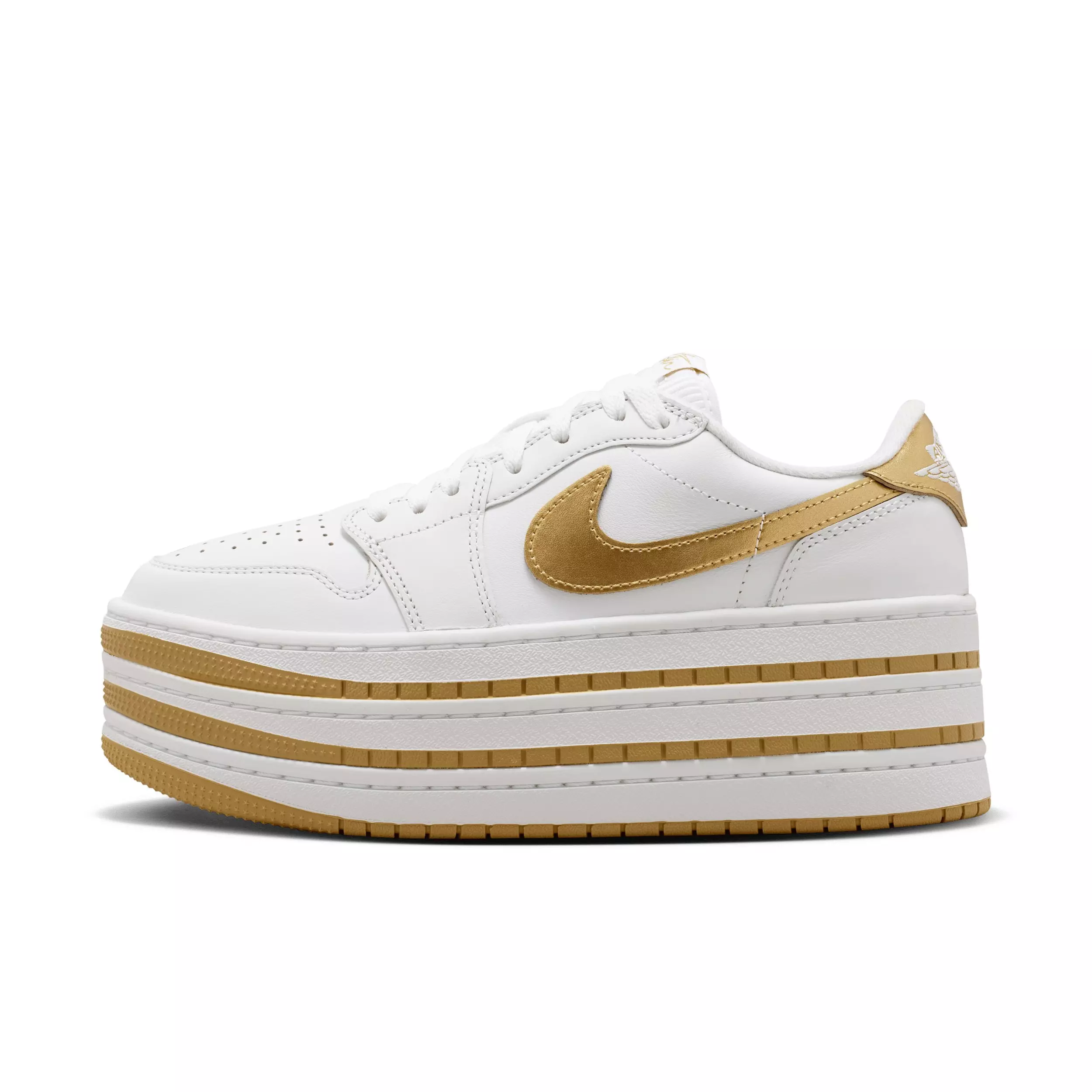 Jordan 1 Triple Stack SE "White/Metallic Gold/White" Women's Shoe - WHITE/GOLD/WHITE