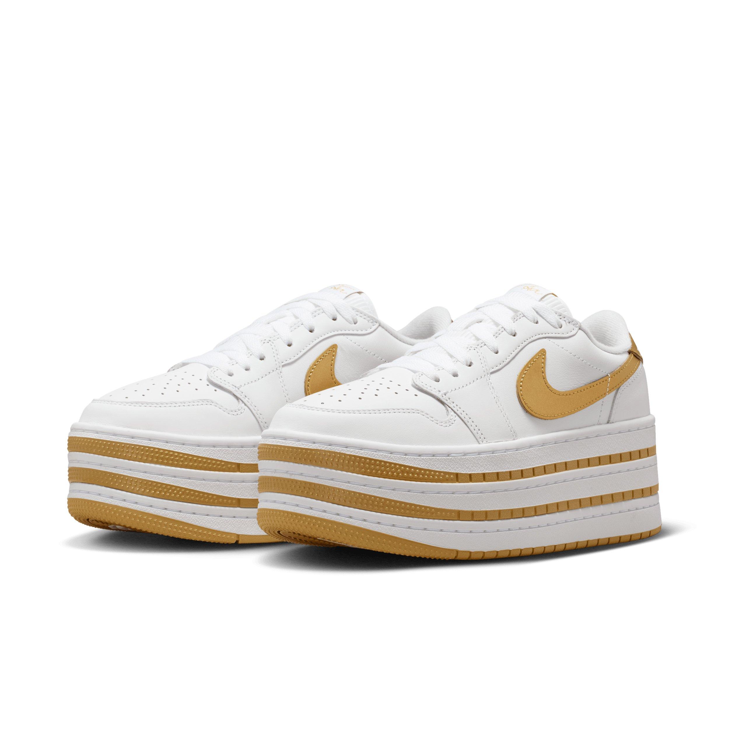 Jordan 1 Triple Stack SE "White/Metallic Gold/White" Women's Shoe - WHITE/GOLD/WHITE Thumbnail View 3
