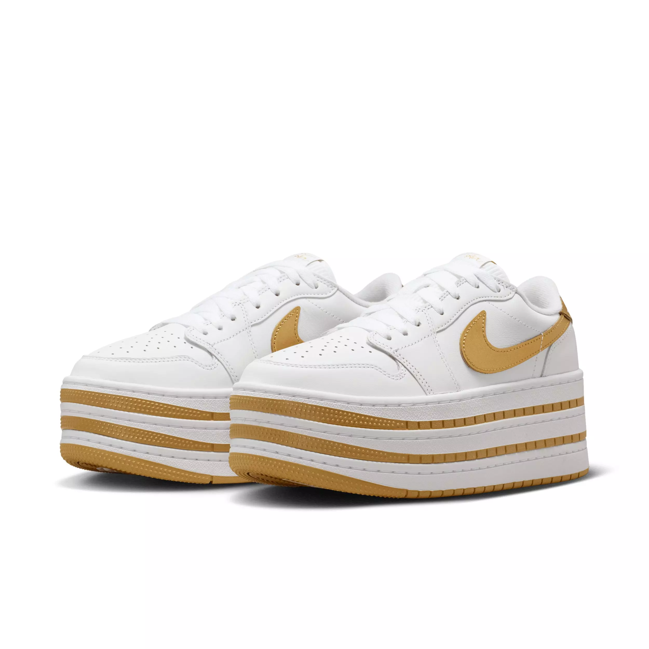 Jordan 1 Triple Stack SE "White/Metallic Gold/White" Women's Shoe - WHITE/GOLD/WHITE