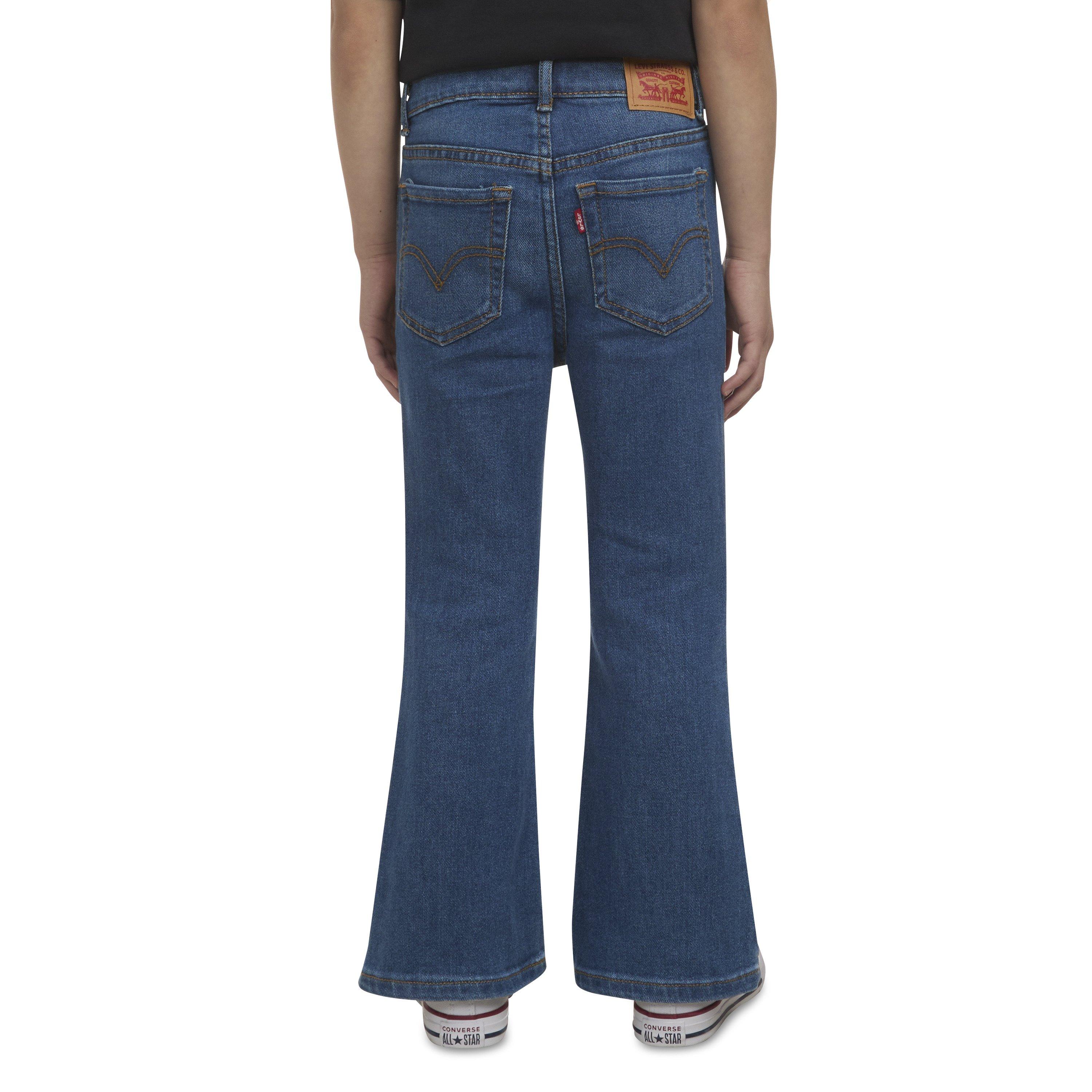 Levi's 726 High Rise Flare Little Girls' Dark Blue Wash Denim Jeans
