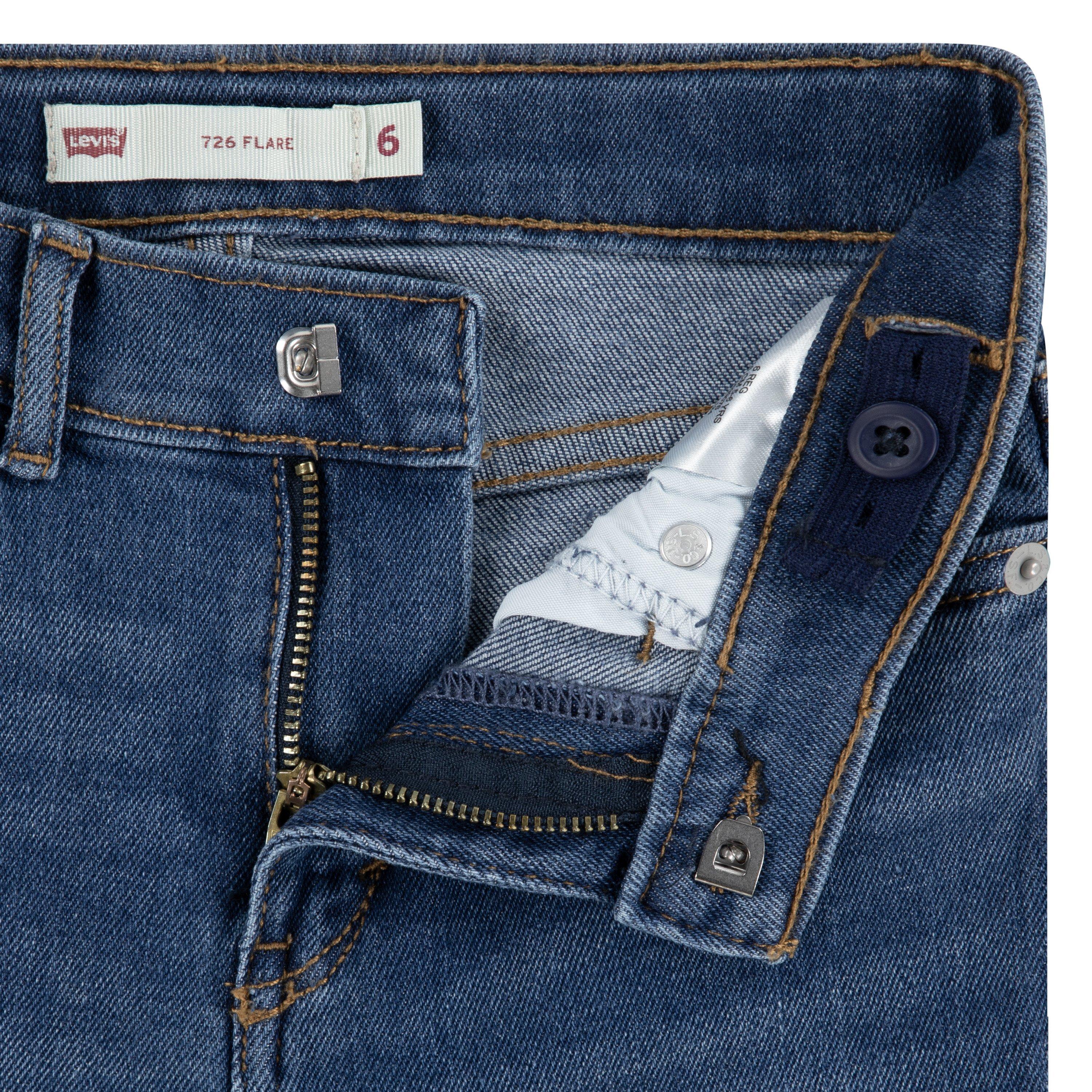 Levi's Little Girls' 726 High Rise Flare Dark Blue Wash Denim Jeans - DARK BLUE Thumbnail View 5