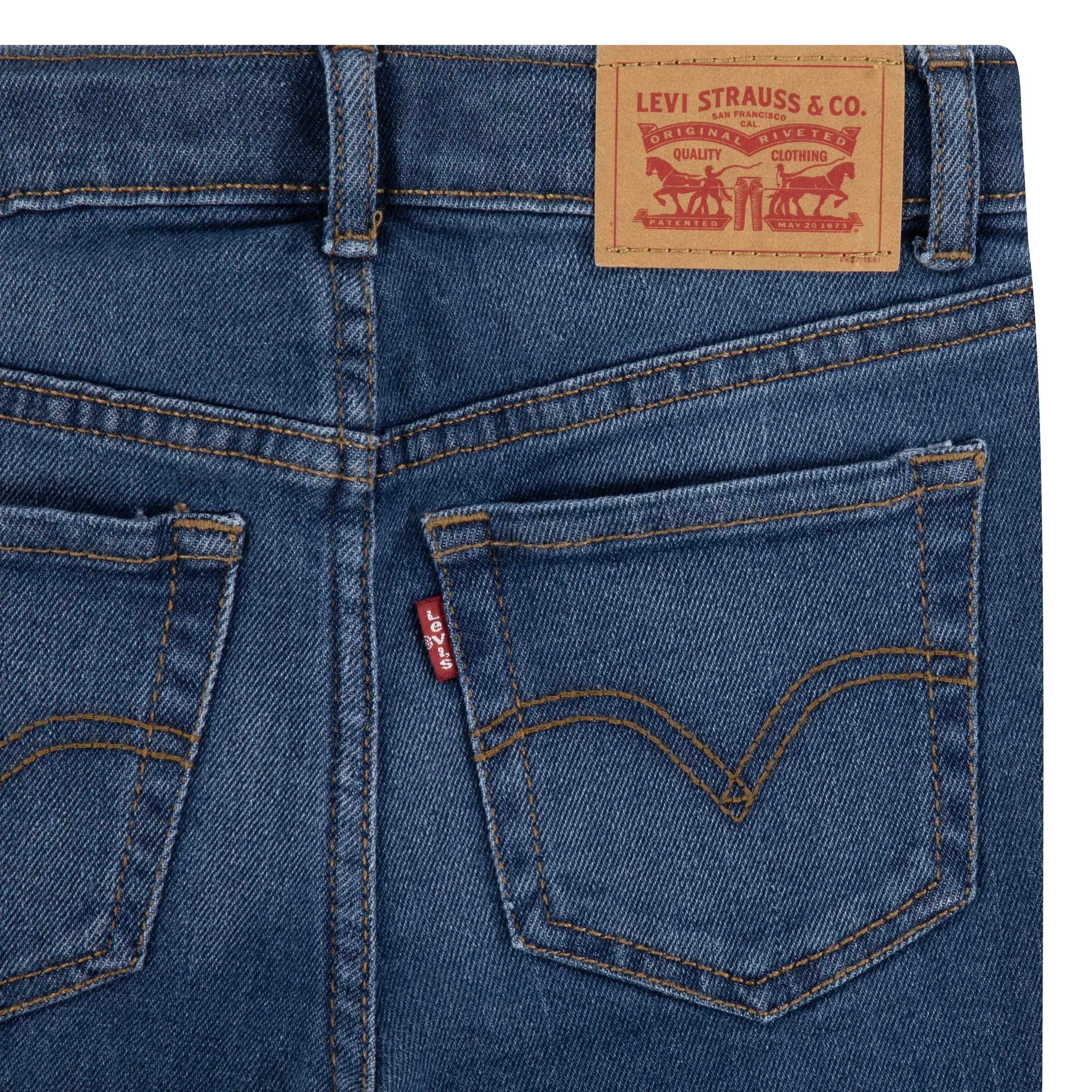 Levi's Little Girls' 726 High Rise Flare Dark Blue Wash Denim Jeans - DARK BLUE