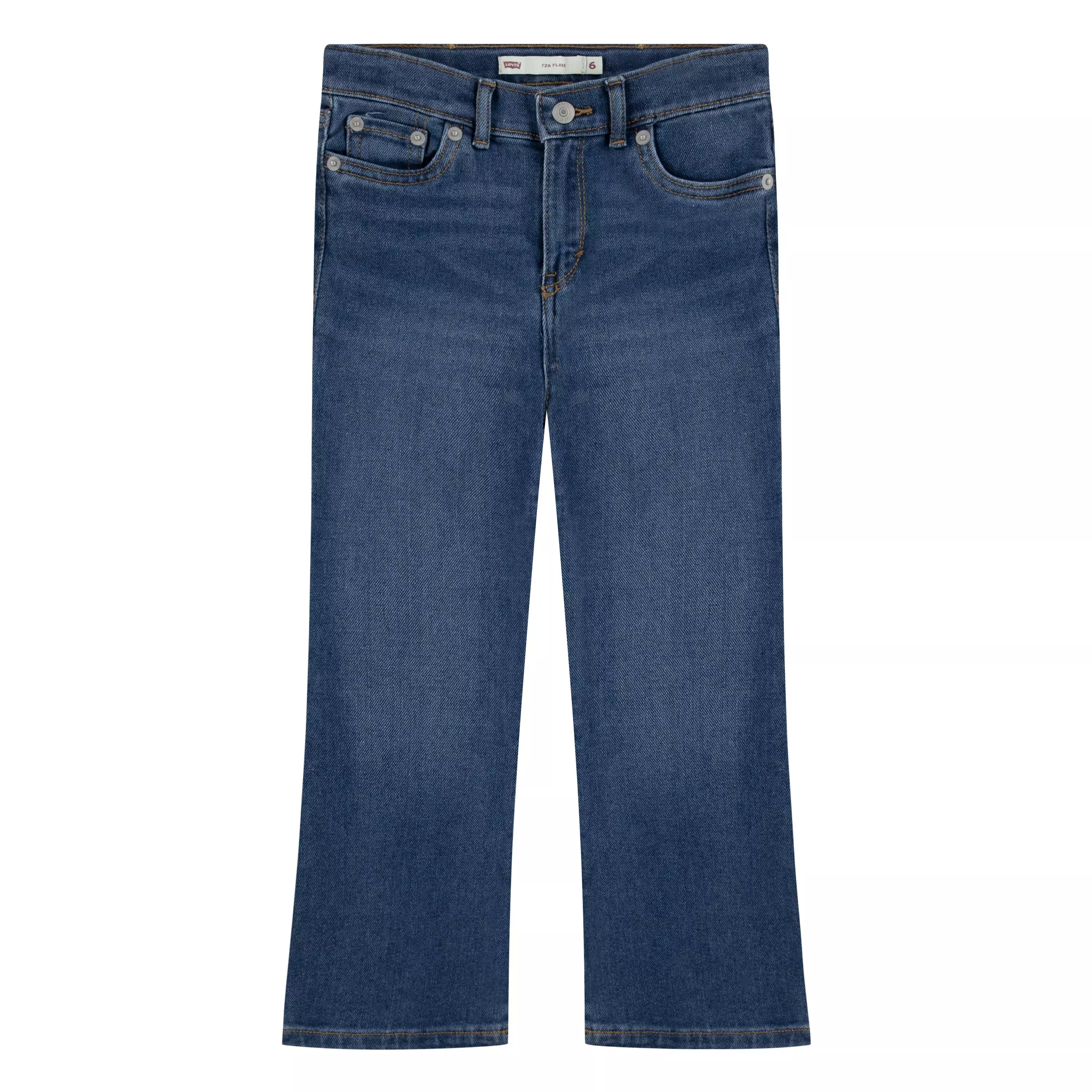Levi's Little Girls' 726 High Rise Flare Dark Blue Wash Denim Jeans - DARK BLUE