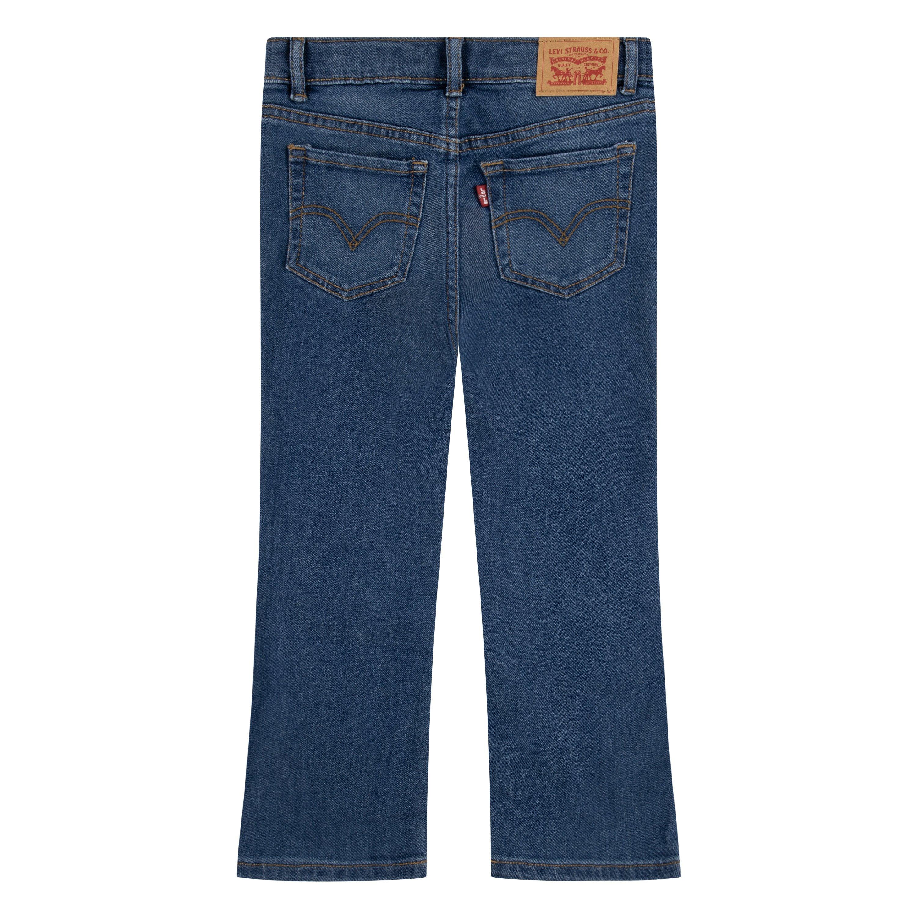 Levi's Little Girls' 726 High Rise Flare Dark Blue Wash Denim Jeans - DARK BLUE Thumbnail View 9