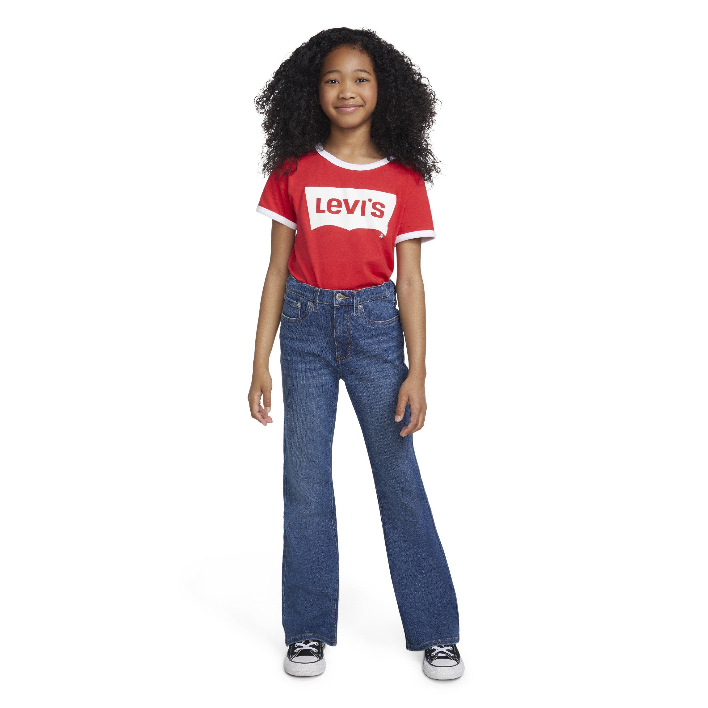 Levi's 726 High Rise Flare Big Girls' Dark Blue Wash Denim Jeans
