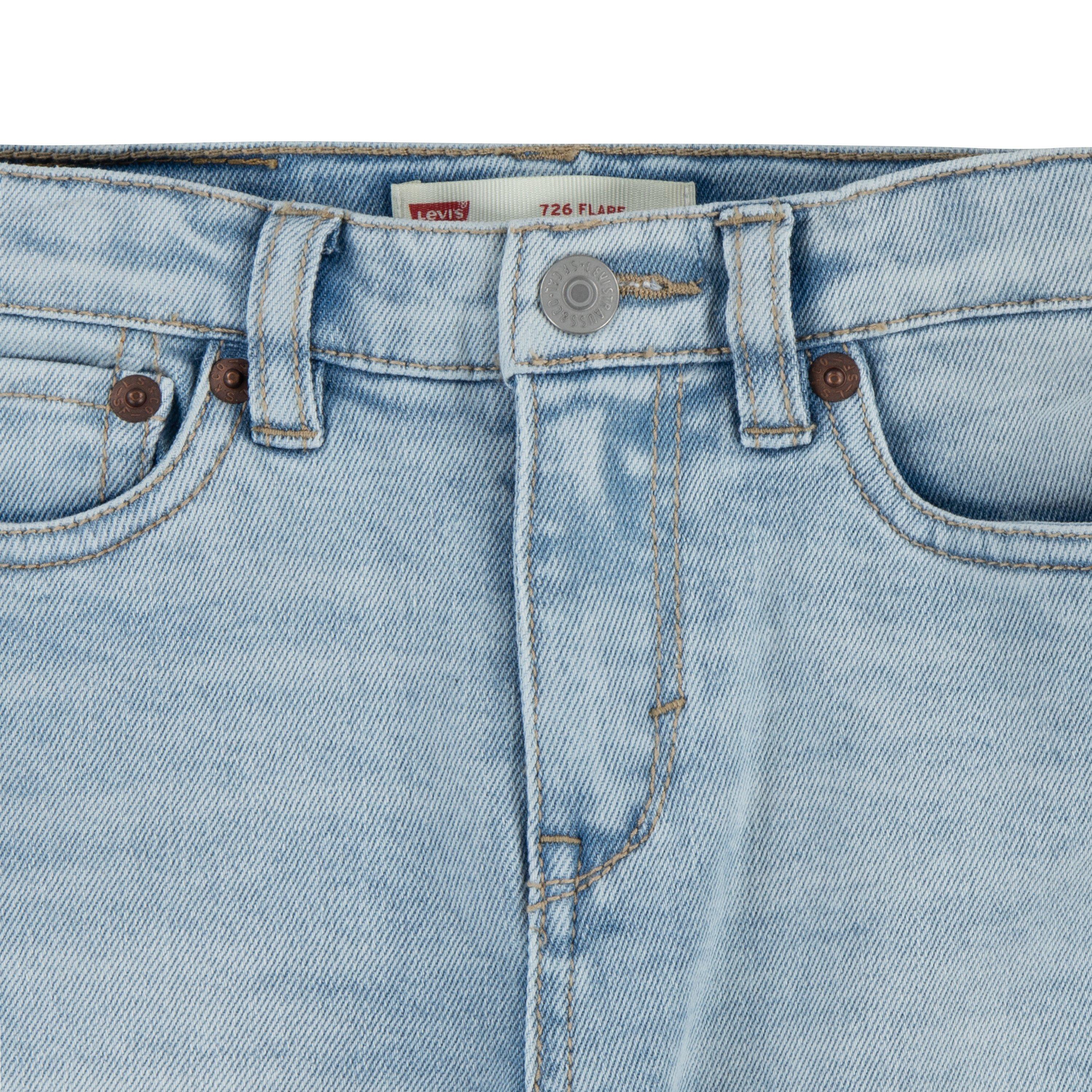 Levi's Little Girls' 726 High Rise Flare Light Blue Wash Denim Jeans - LT BLUE Thumbnail View 3