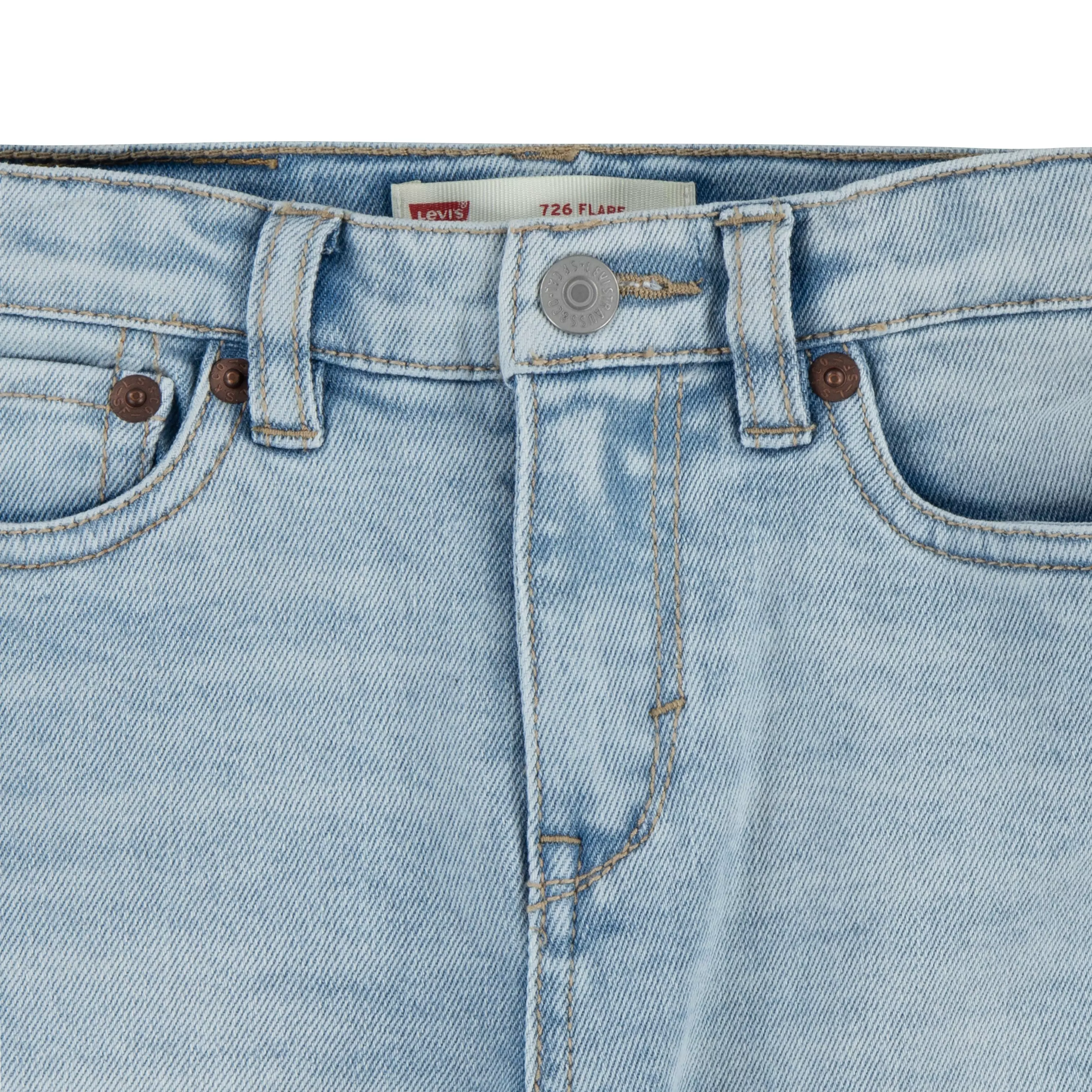 Levi's Little Girls' 726 High Rise Flare Light Blue Wash Denim Jeans - LT BLUE