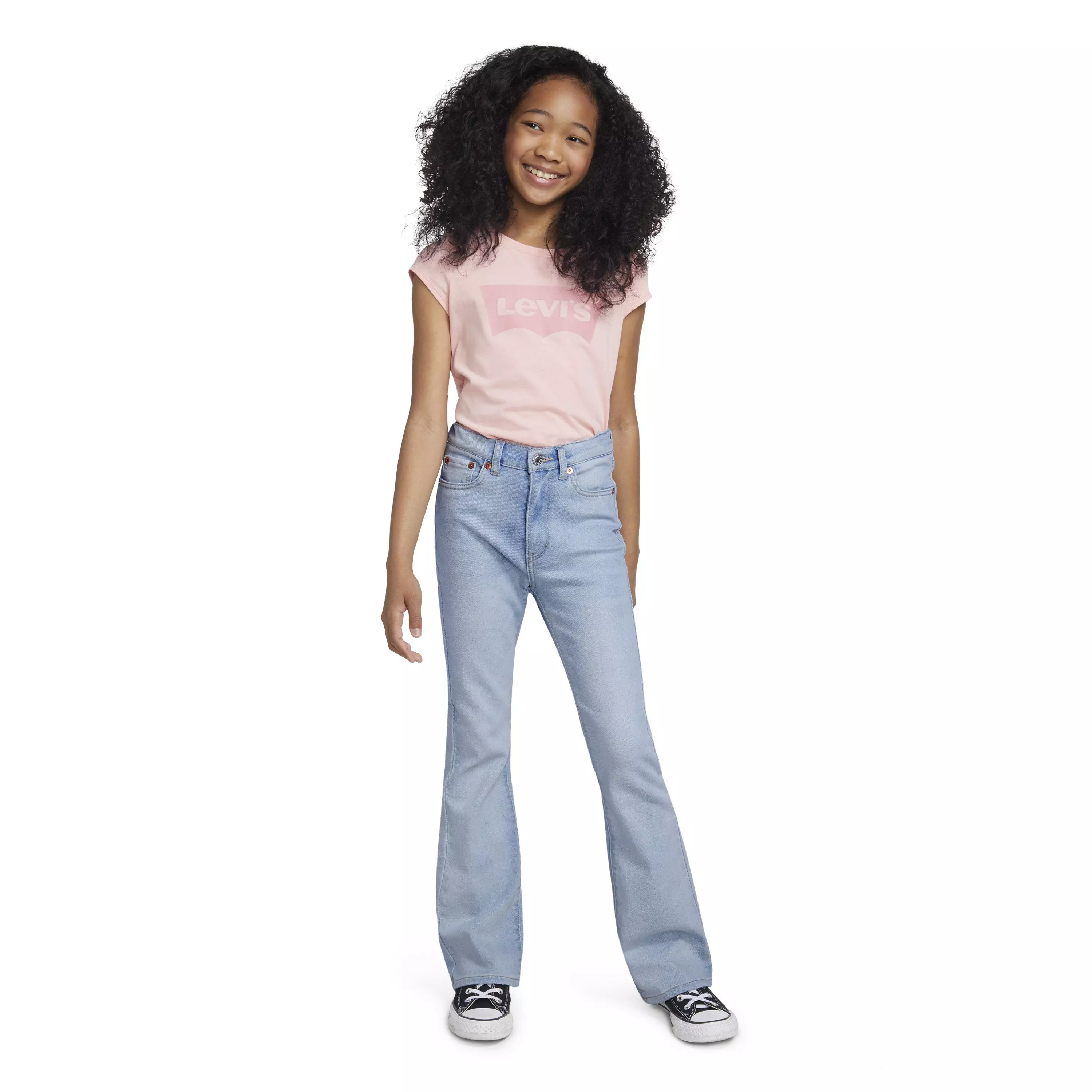 Levi's Big Girls' 726 High Rise Flare Light Blue Wash Denim Jeans - LT BLUE