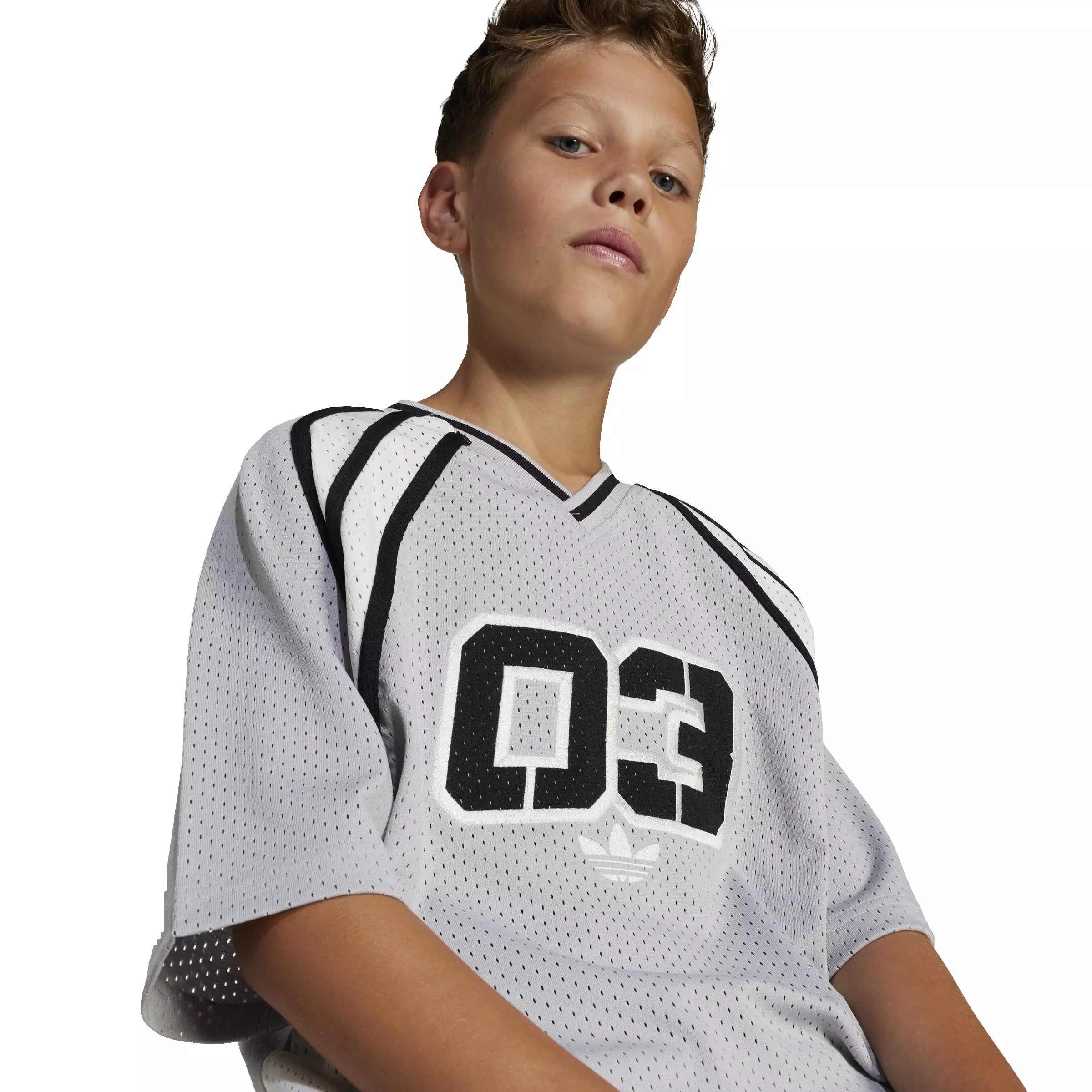 adidas Originals Big Kids' '03 Oversized Jersey T-Shirt - Grey - GREY