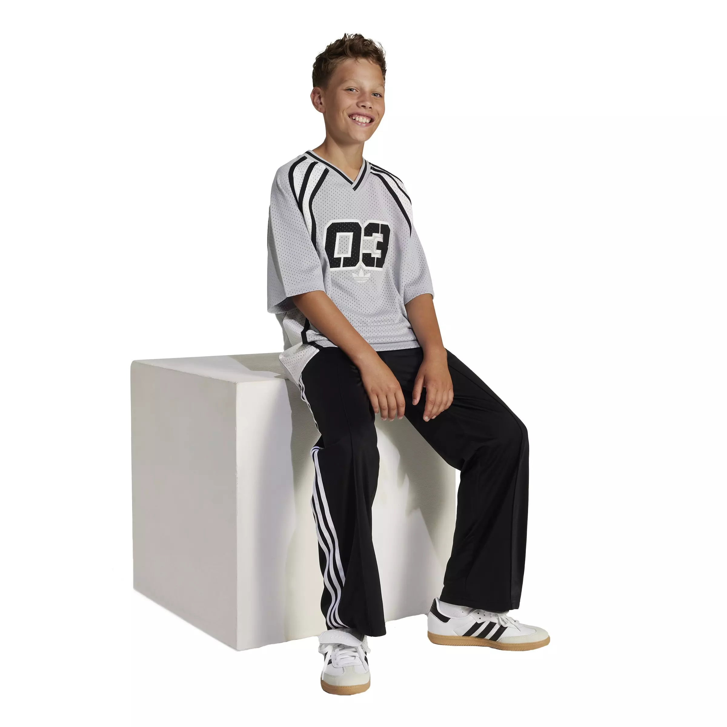 adidas Originals Big Kids' '03 Oversized Jersey T-Shirt - Grey - GREY