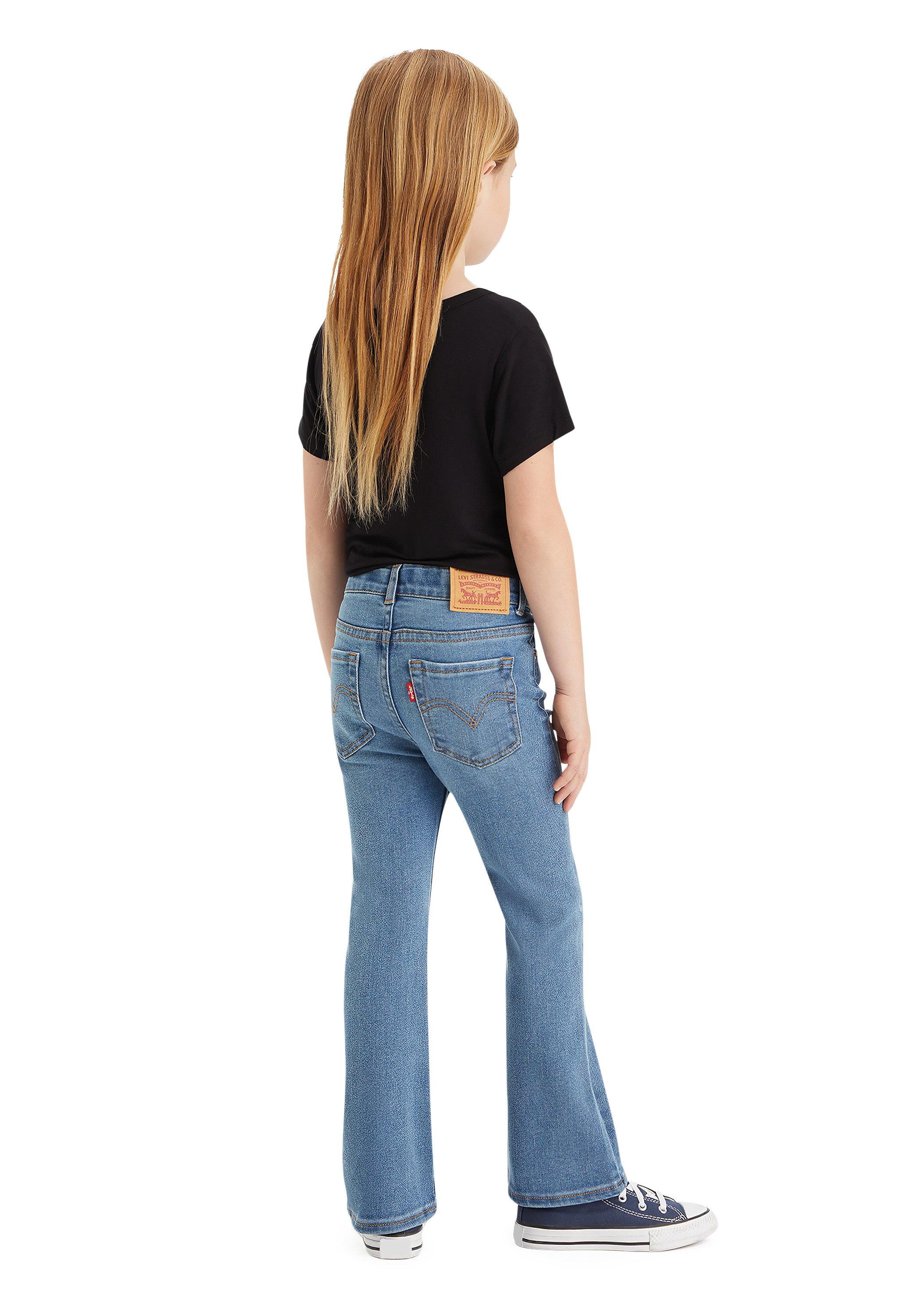 Levi's Little Girls' 726 High Rise Flare Medium Blue Wash Denim Jeans - MEDIUM BLUE Thumbnail View 2