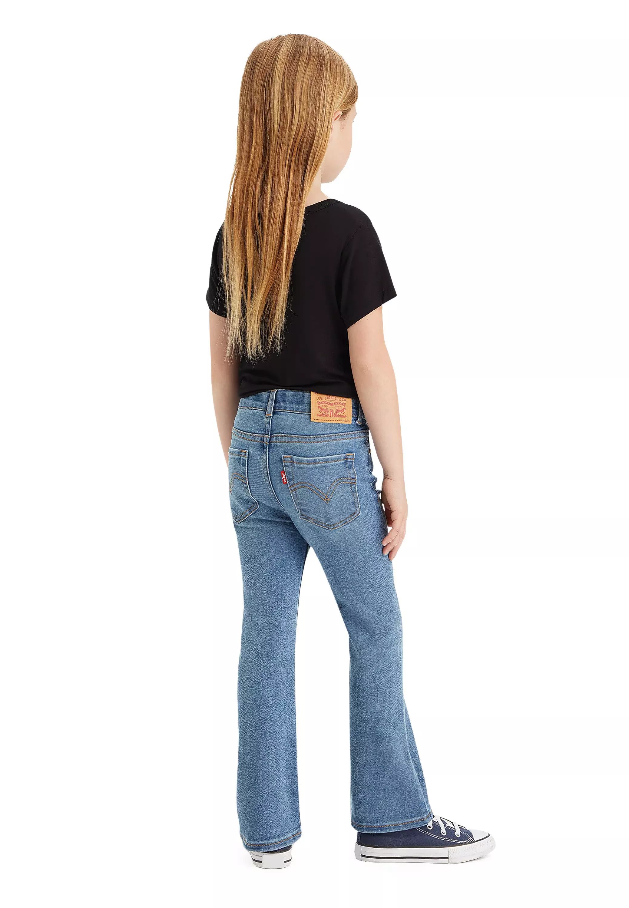 Levi's Little Girls' 726 High Rise Flare Medium Blue Wash Denim Jeans - MEDIUM BLUE