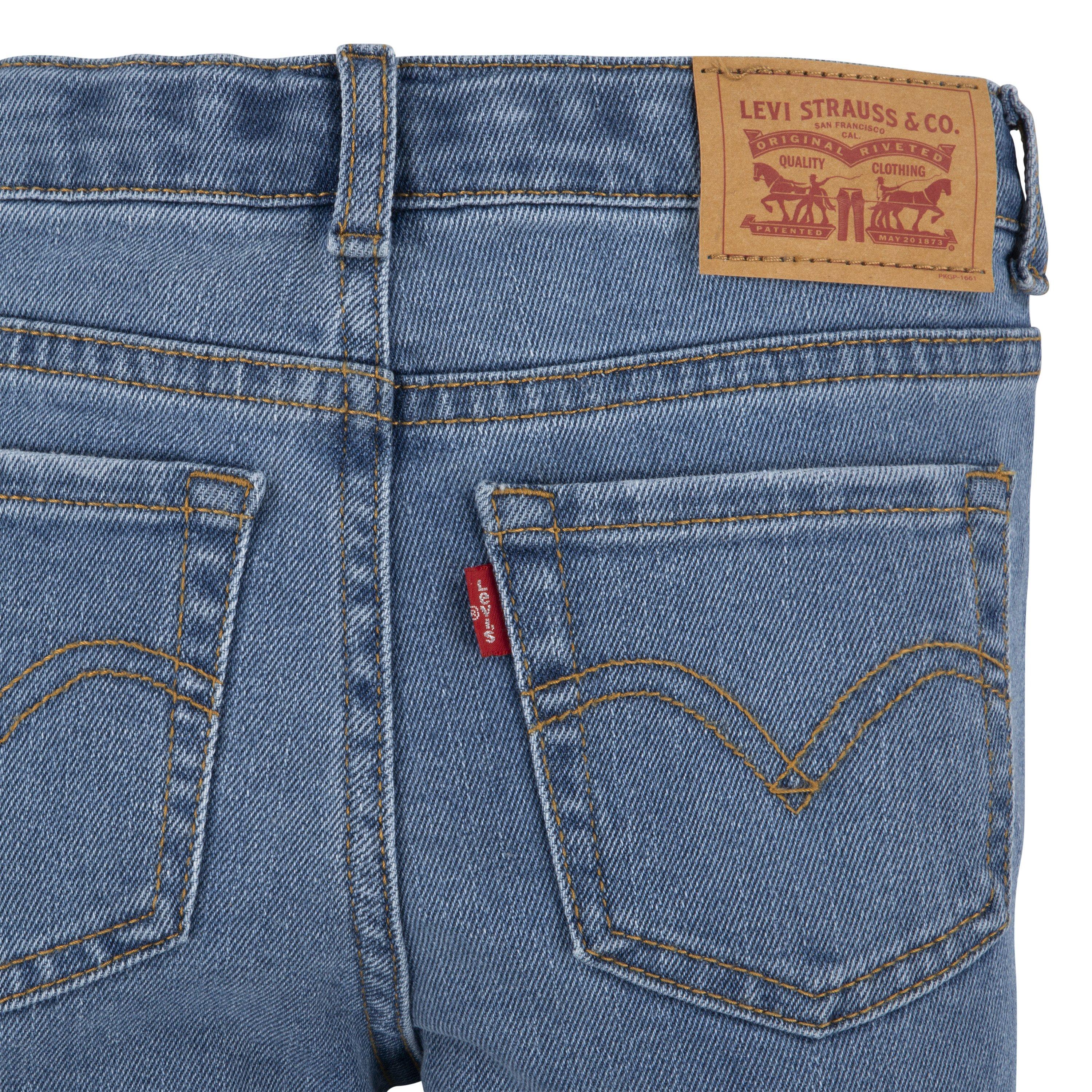 Levi's Little Girls' 726 High Rise Flare Medium Blue Wash Denim Jeans - MEDIUM BLUE Thumbnail View 5