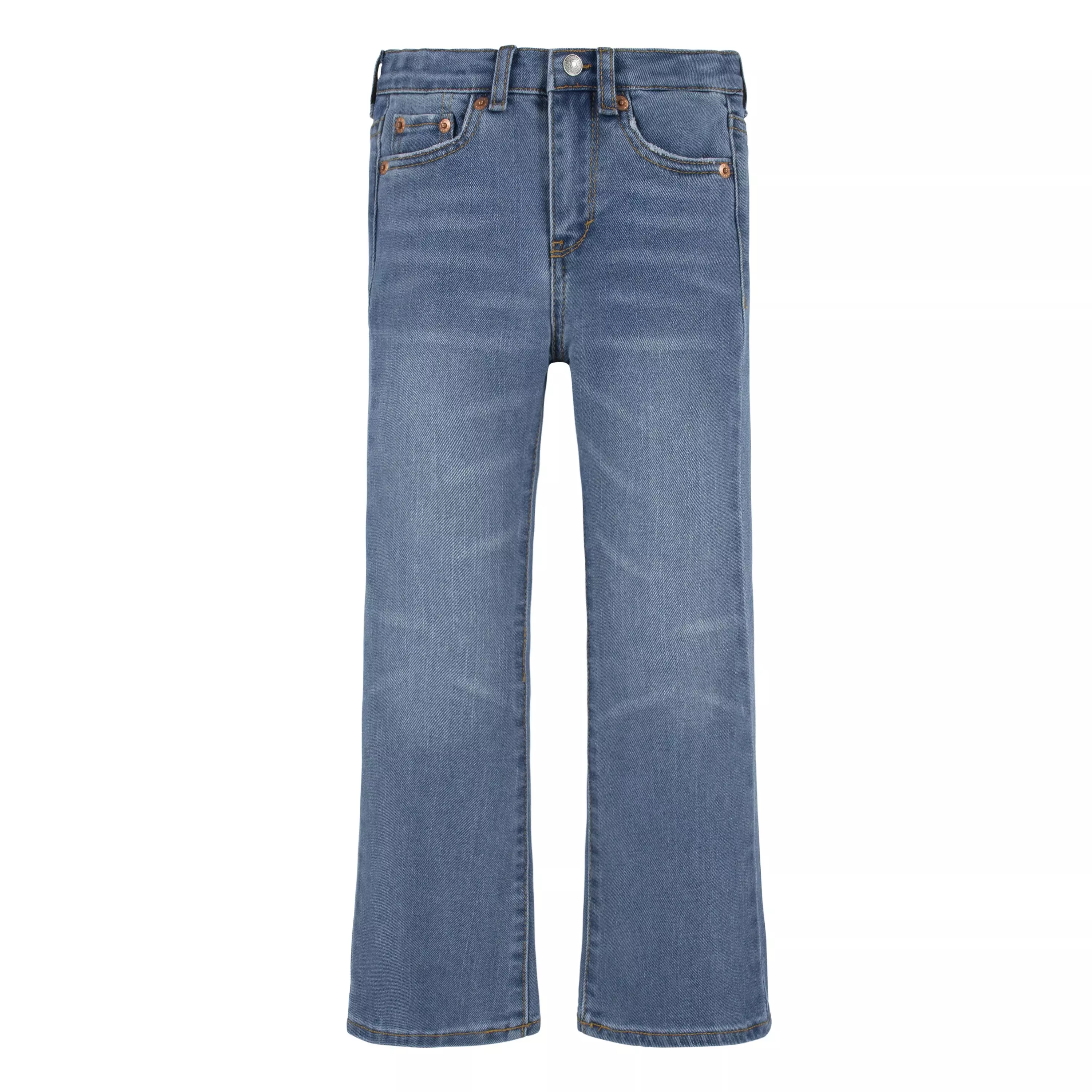 Levi's Little Girls' 726 High Rise Flare Medium Blue Wash Denim Jeans - MEDIUM BLUE