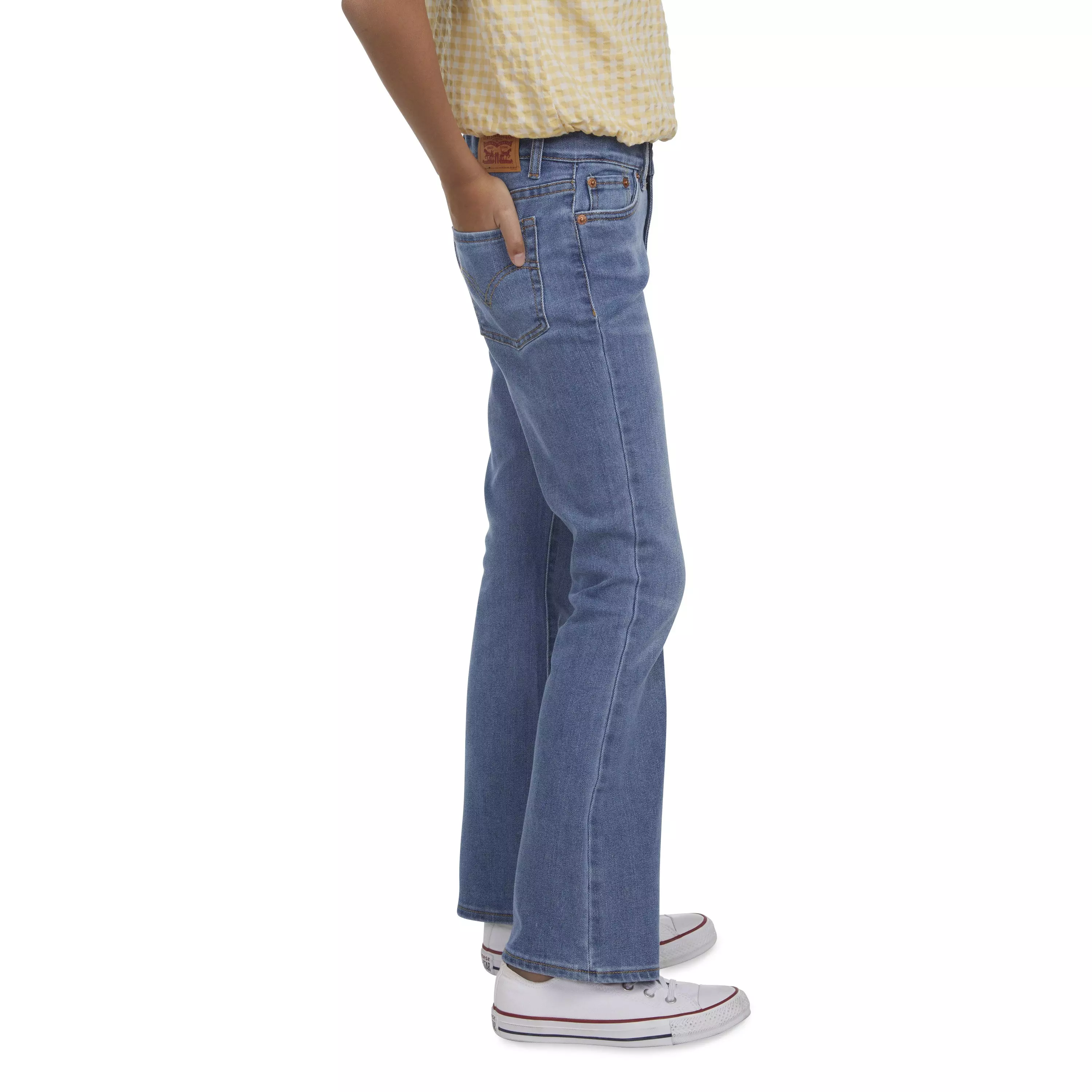 Levi's Big Girls' 726 High Rise Flare Medium Blue Wash Denim Jeans - MEDIUM BLUE