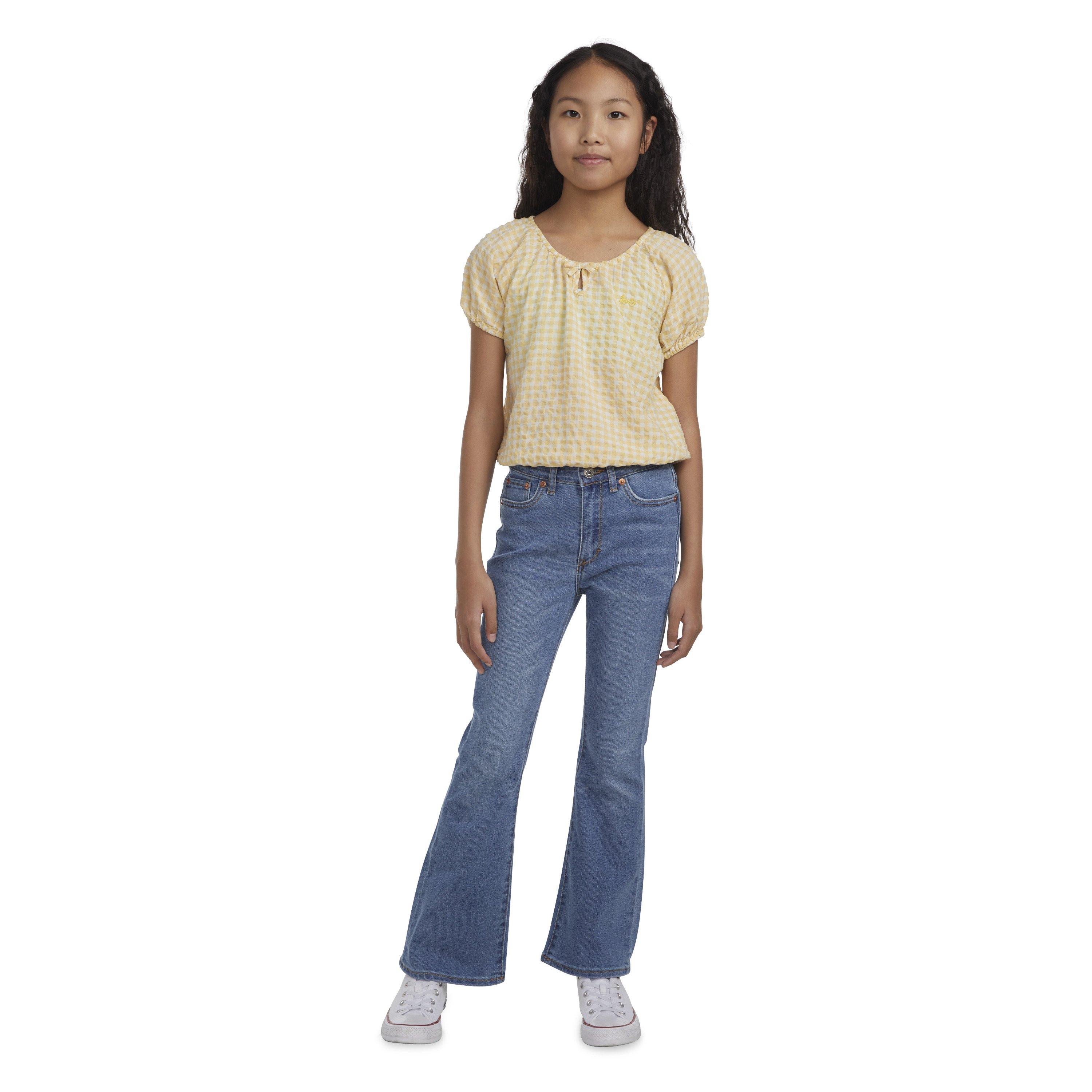 Levi's Big Girls' 726 High Rise Flare Medium Blue Wash Denim Jeans - MEDIUM BLUE Thumbnail View 7