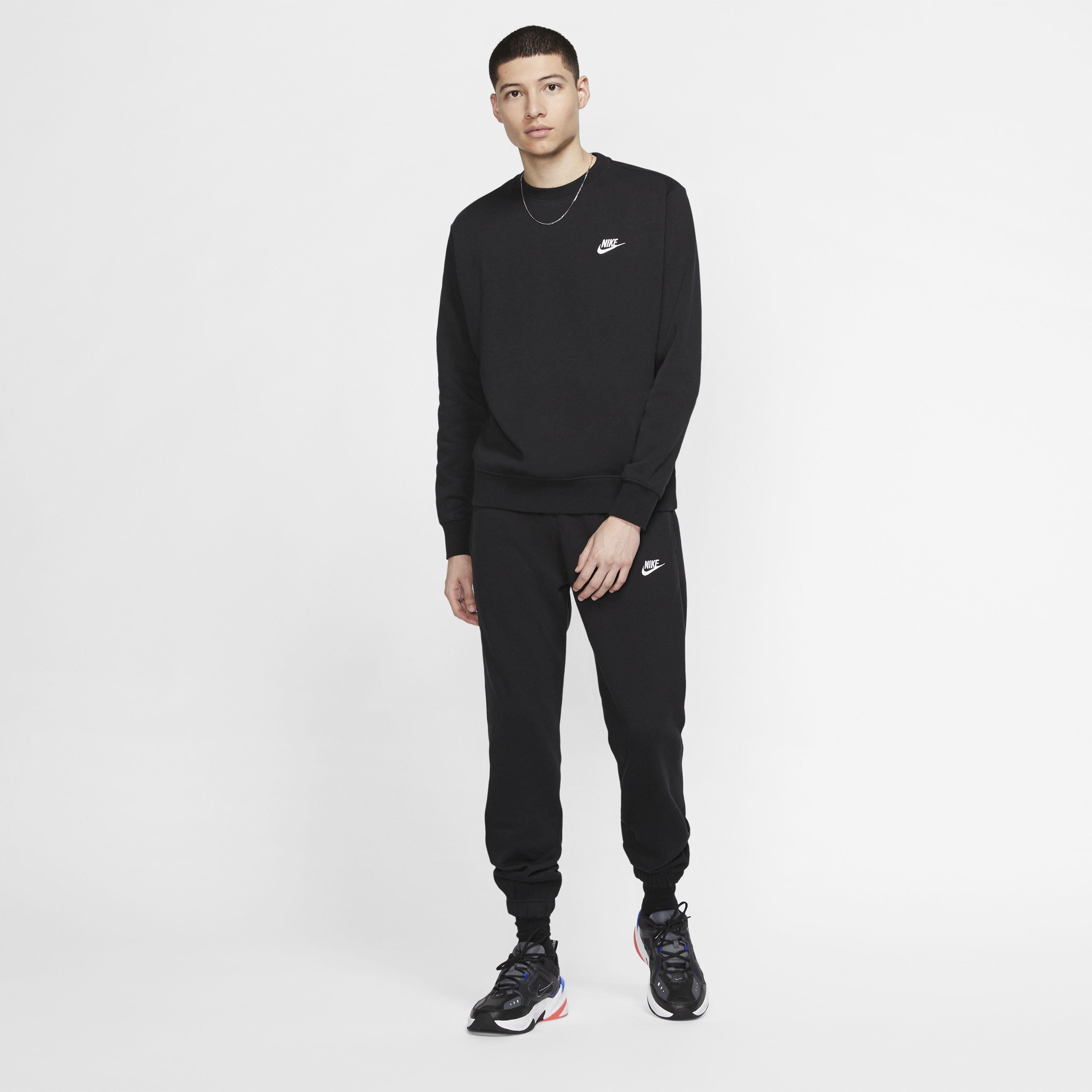 Nike Men's Sportswear Club Sweatshirt - BLACK/WHITE Thumbnail View 3