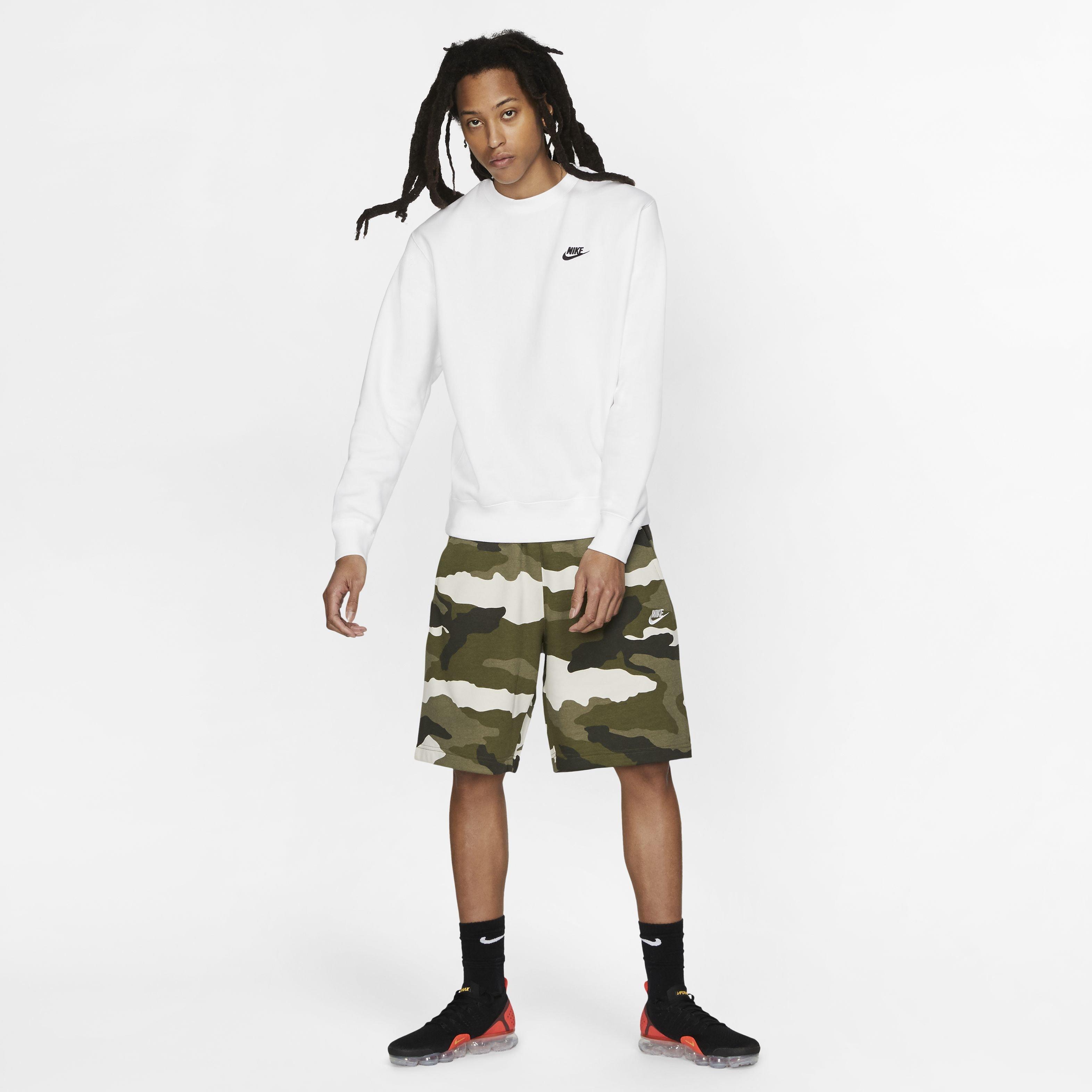 Nike Men's Sportswear Club Sweatshirt - WHITE/BLACK Thumbnail View 3