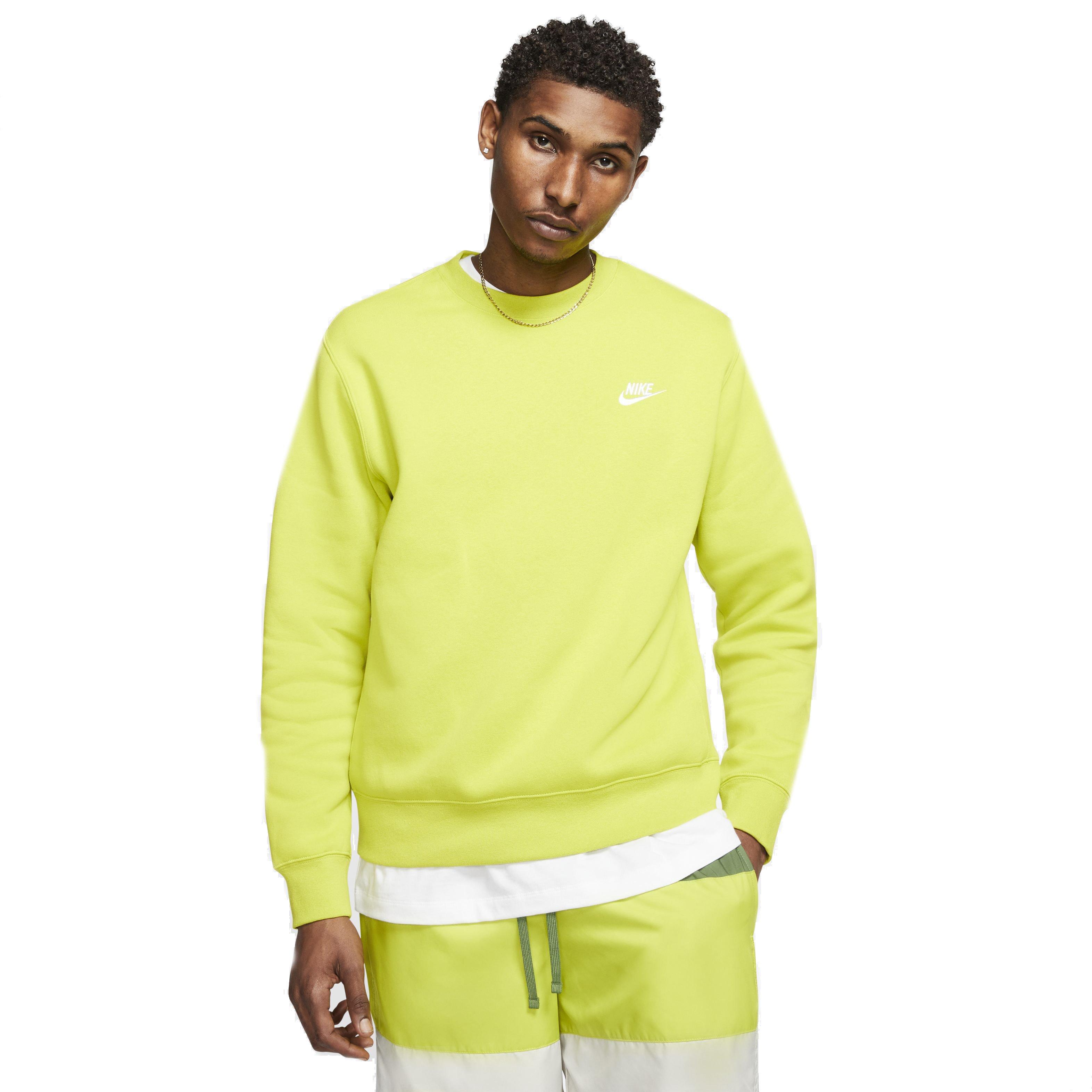 Nike Men's Sportswear Club Sweatshirt - YELLOW Thumbnail View 1