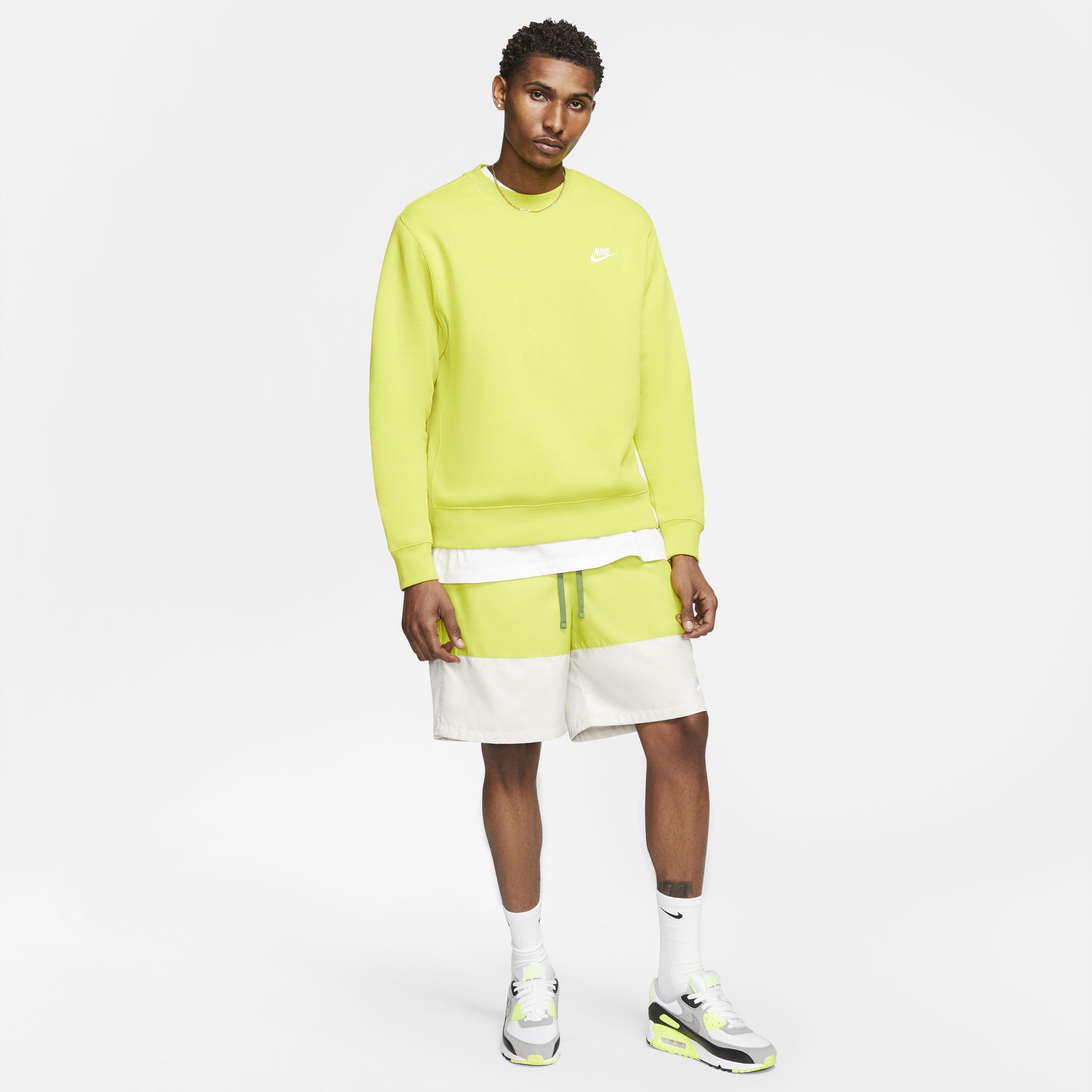 Nike Men's Sportswear Club Sweatshirt - YELLOW Thumbnail View 3