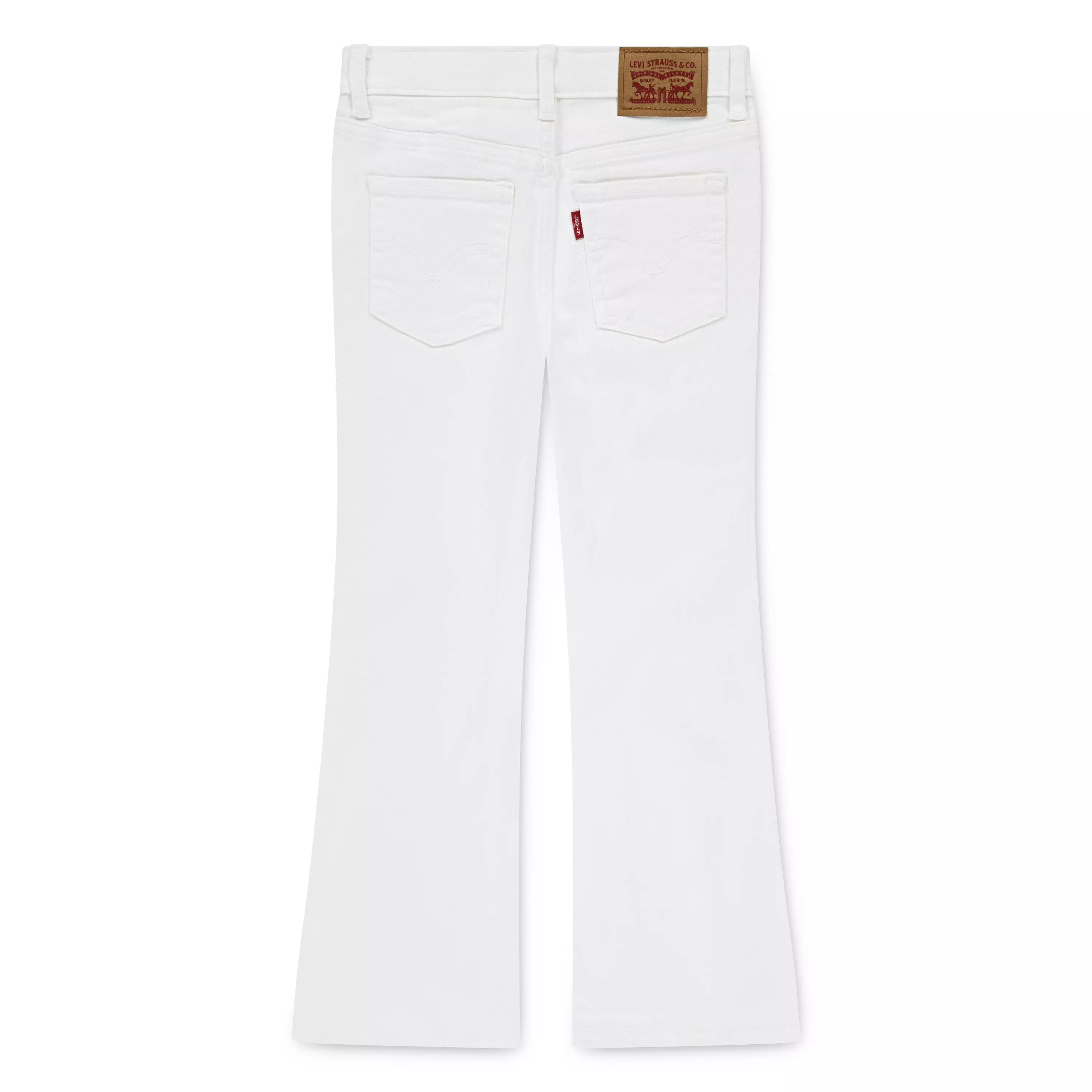 Levi's Little Girls' 726 High Rise Flare White Wash Denim Jeans - WHITE