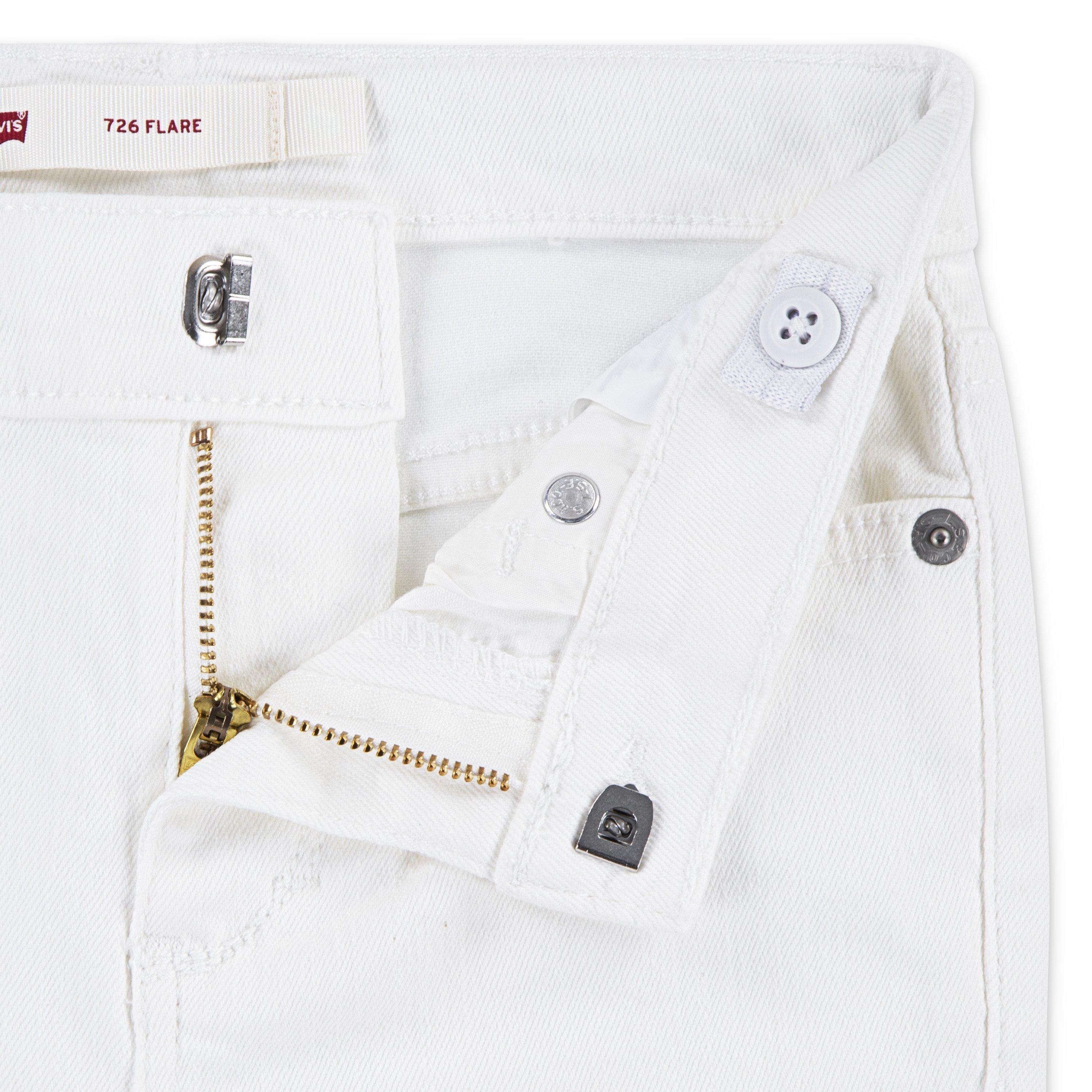 Levi's Little Girls' 726 High Rise Flare White Wash Denim Jeans - WHITE Thumbnail View 3