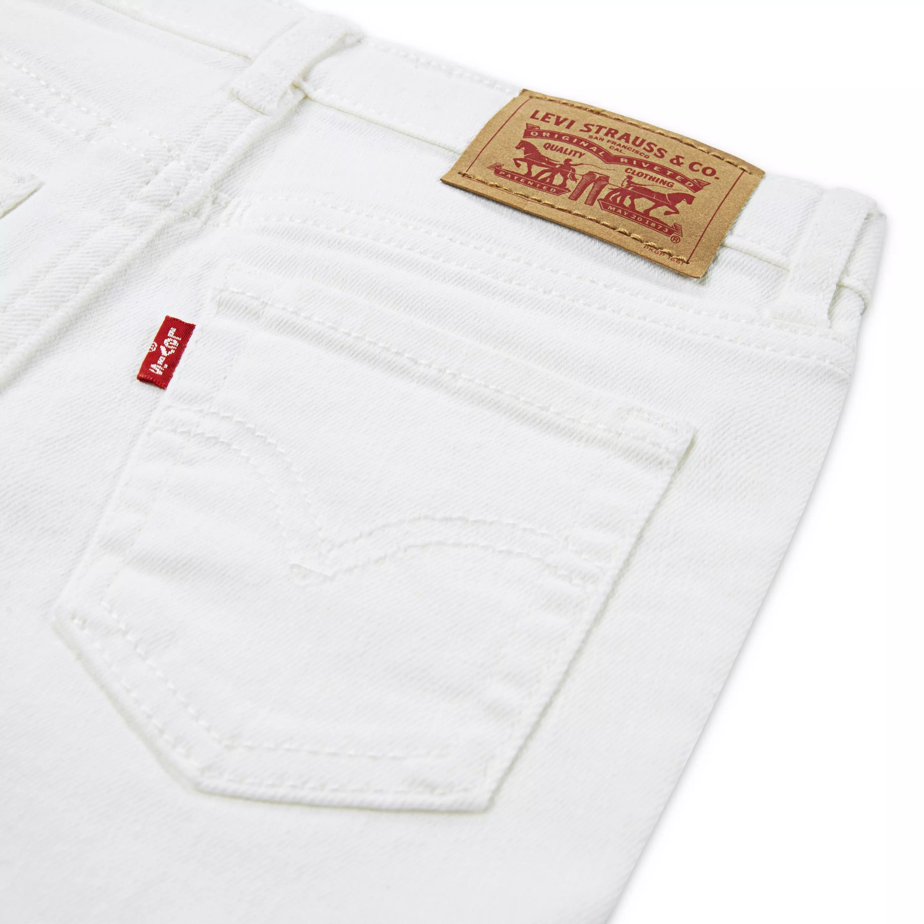 Levi's Little Girls' 726 High Rise Flare White Wash Denim Jeans - WHITE