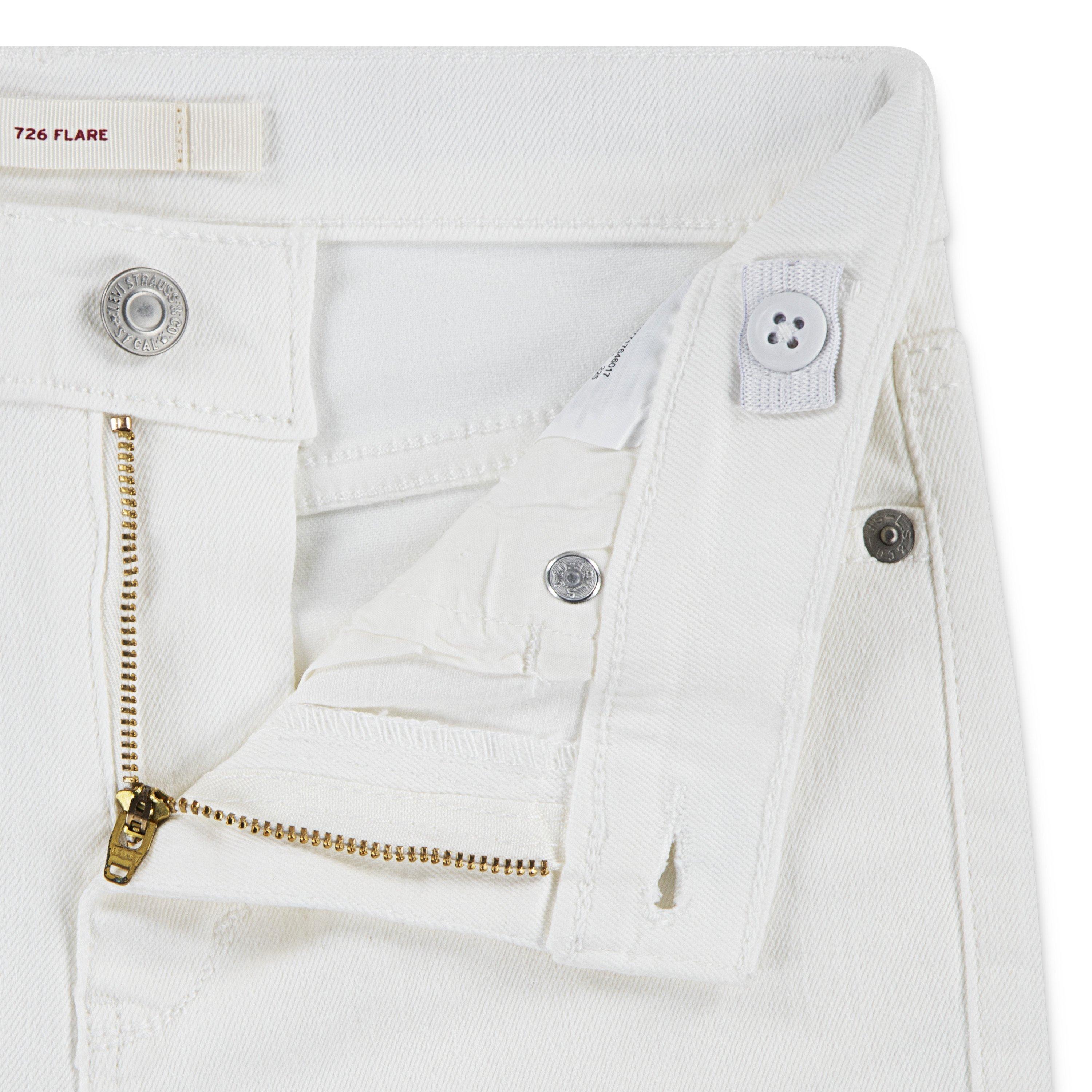 Levi's Big Girls' 726 High Rise Flare Wash Denim Jeans - White - WHITE Thumbnail View 3