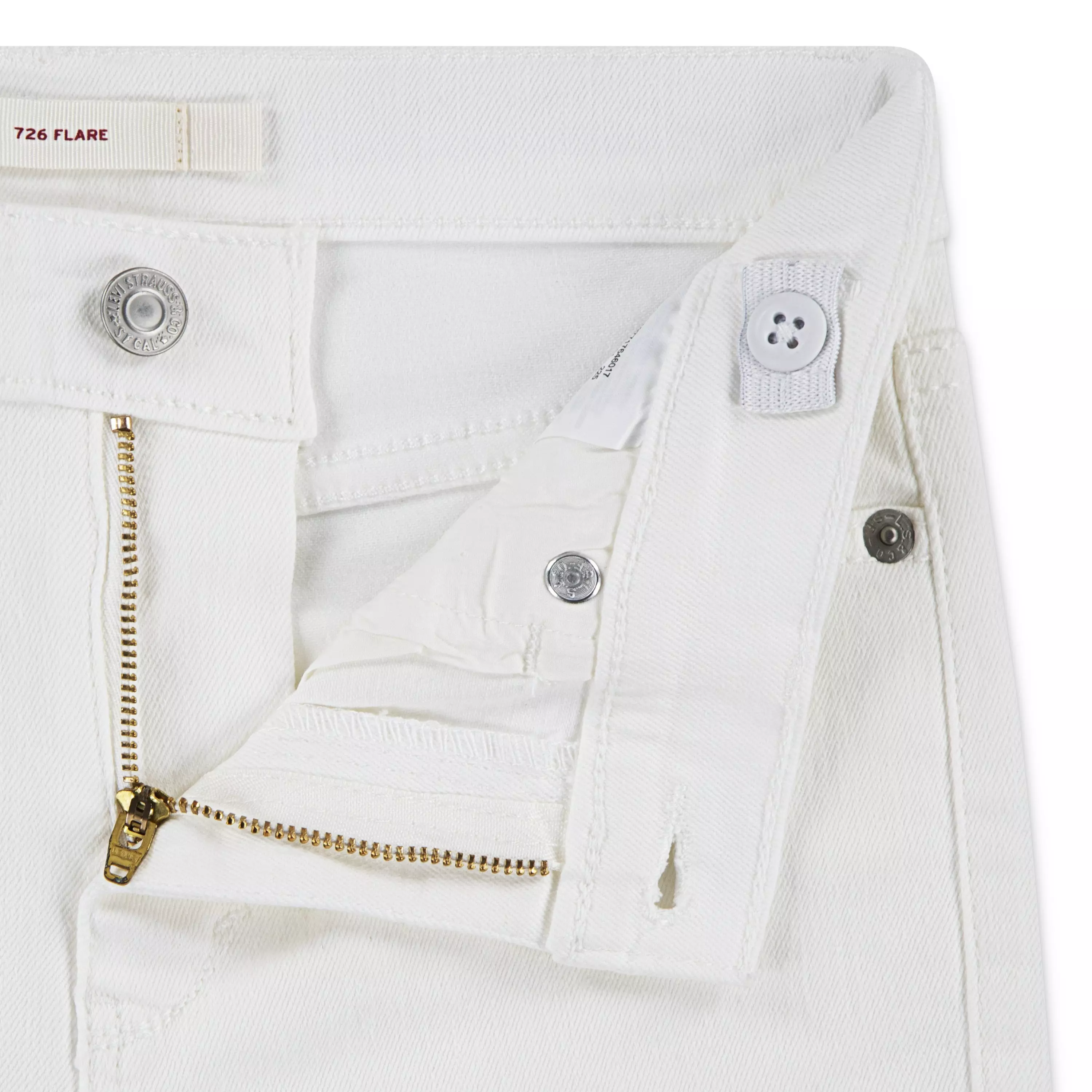 Levi's Big Girls' 726 High Rise Flare White Wash Denim Jeans - WHITE