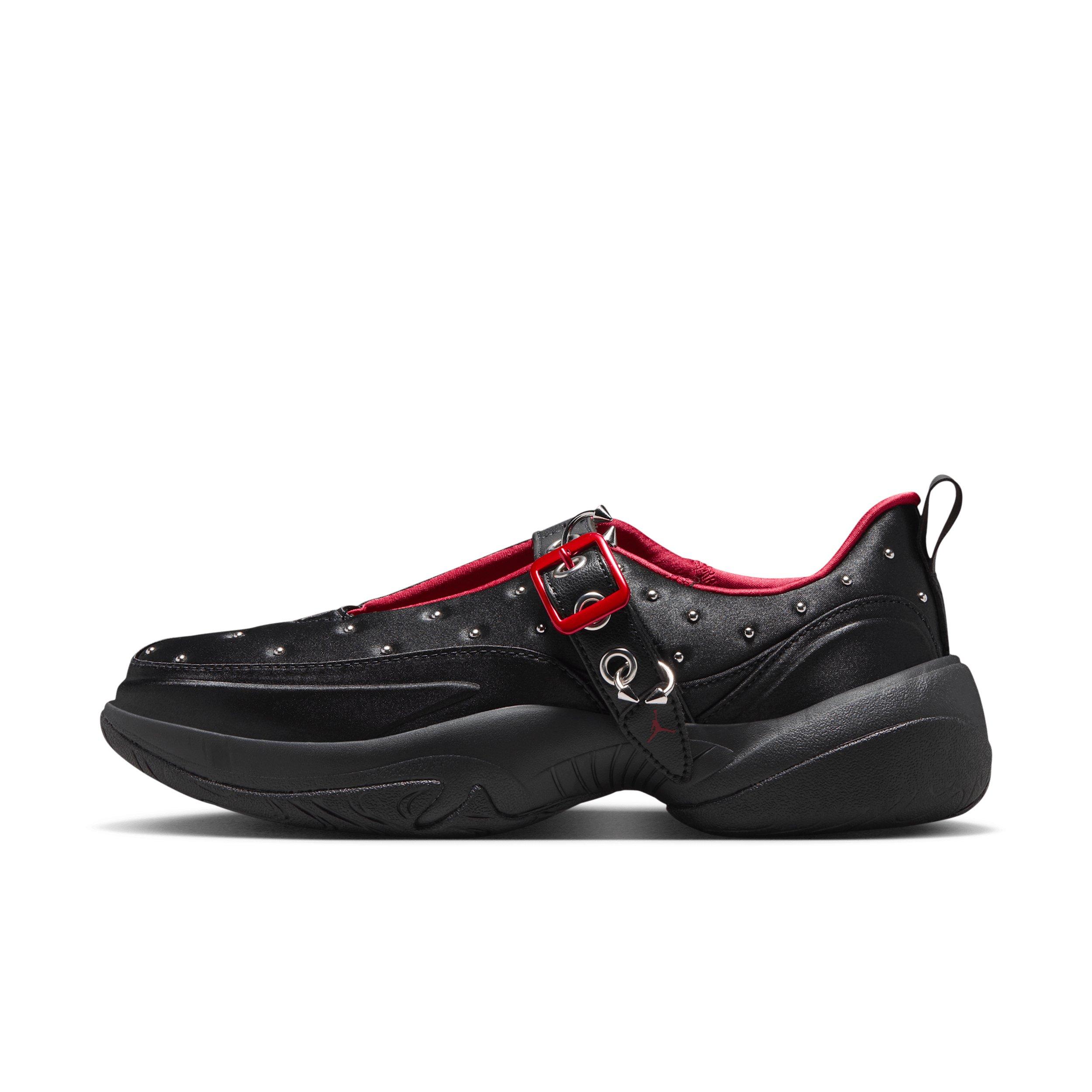 Jordan Pointe "White/Black/Metallic Silver/University Red" Women's Shoe - WHITE/BLACK/SILVER/RED