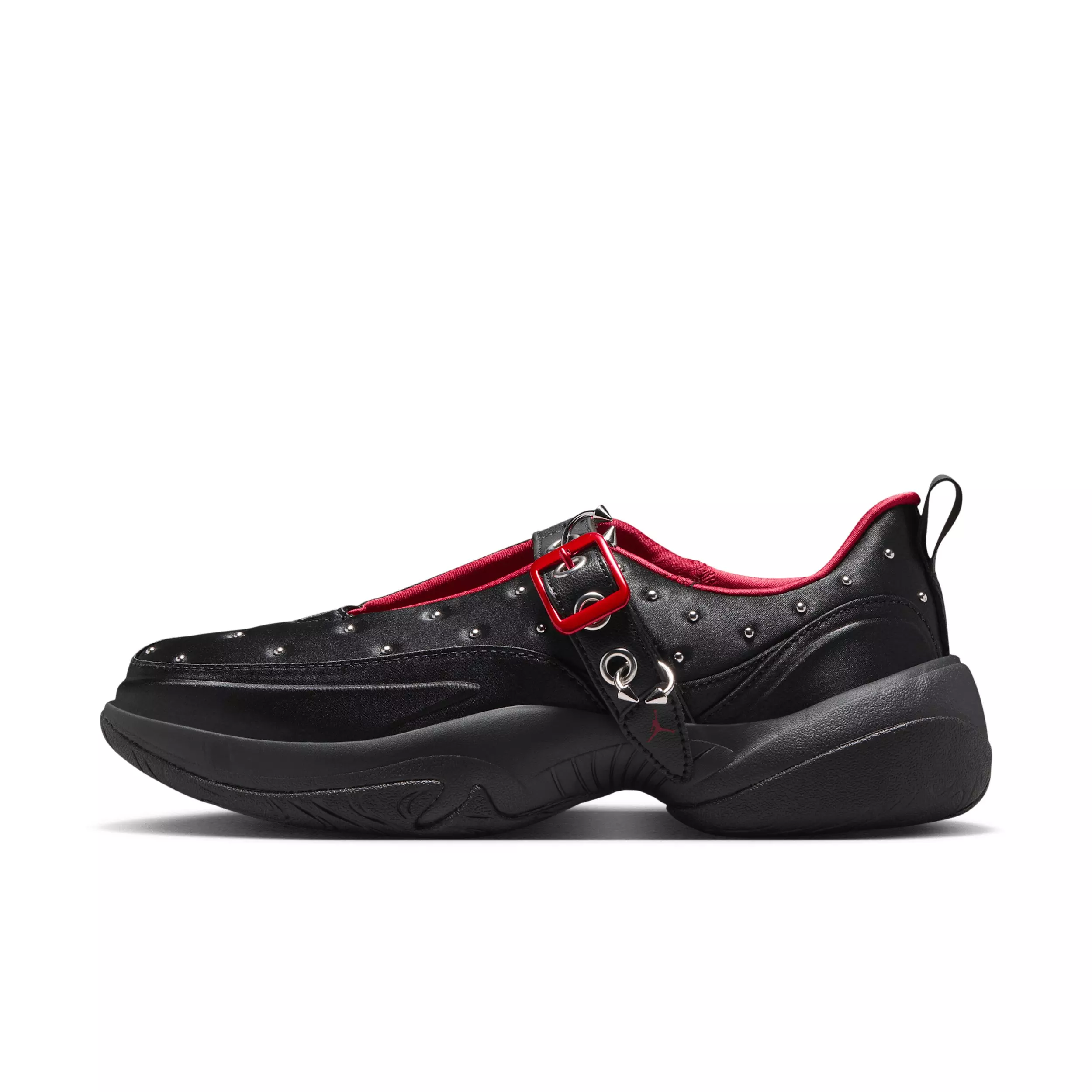 Jordan Pointe "White/Black/Metallic Silver/University Red" Women's Shoe - WHITE/BLACK/SILVER/RED