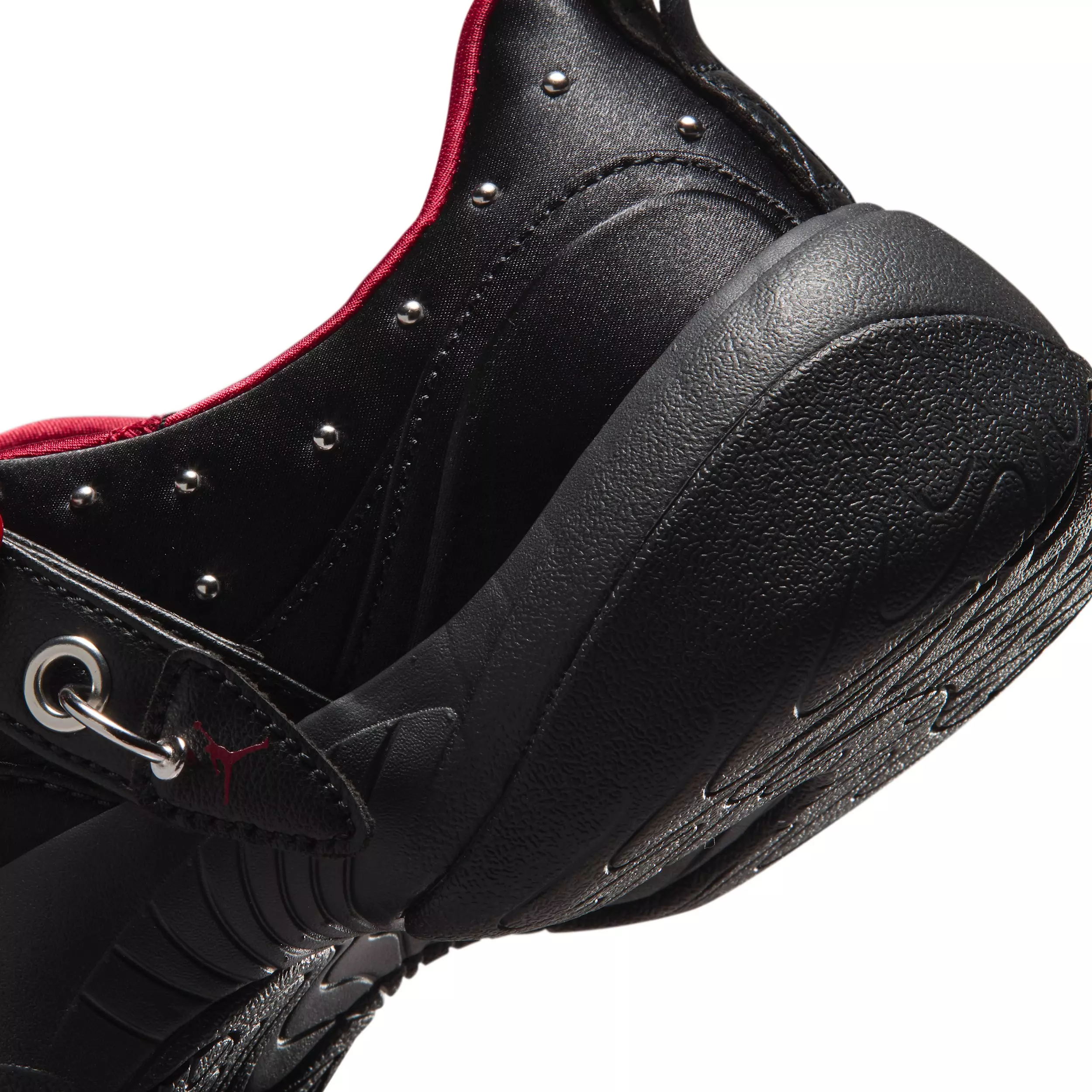 Jordan Pointe "White/Black/Metallic Silver/University Red" Women's Shoe - WHITE/BLACK/SILVER/RED
