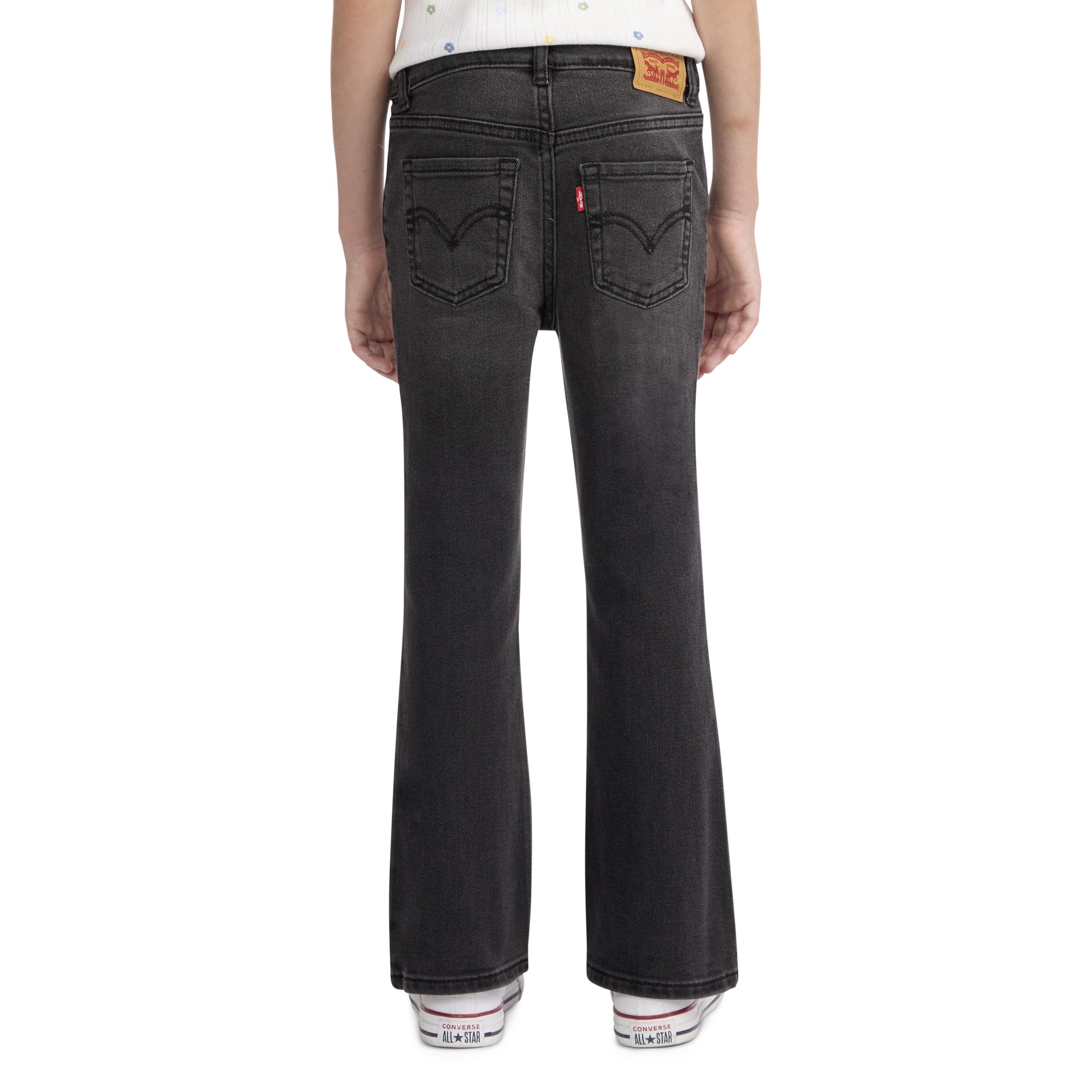 Levi's Little Girls' 726 High Rise Flare Wash Denim Jeans - Black - BLACK Thumbnail View 2