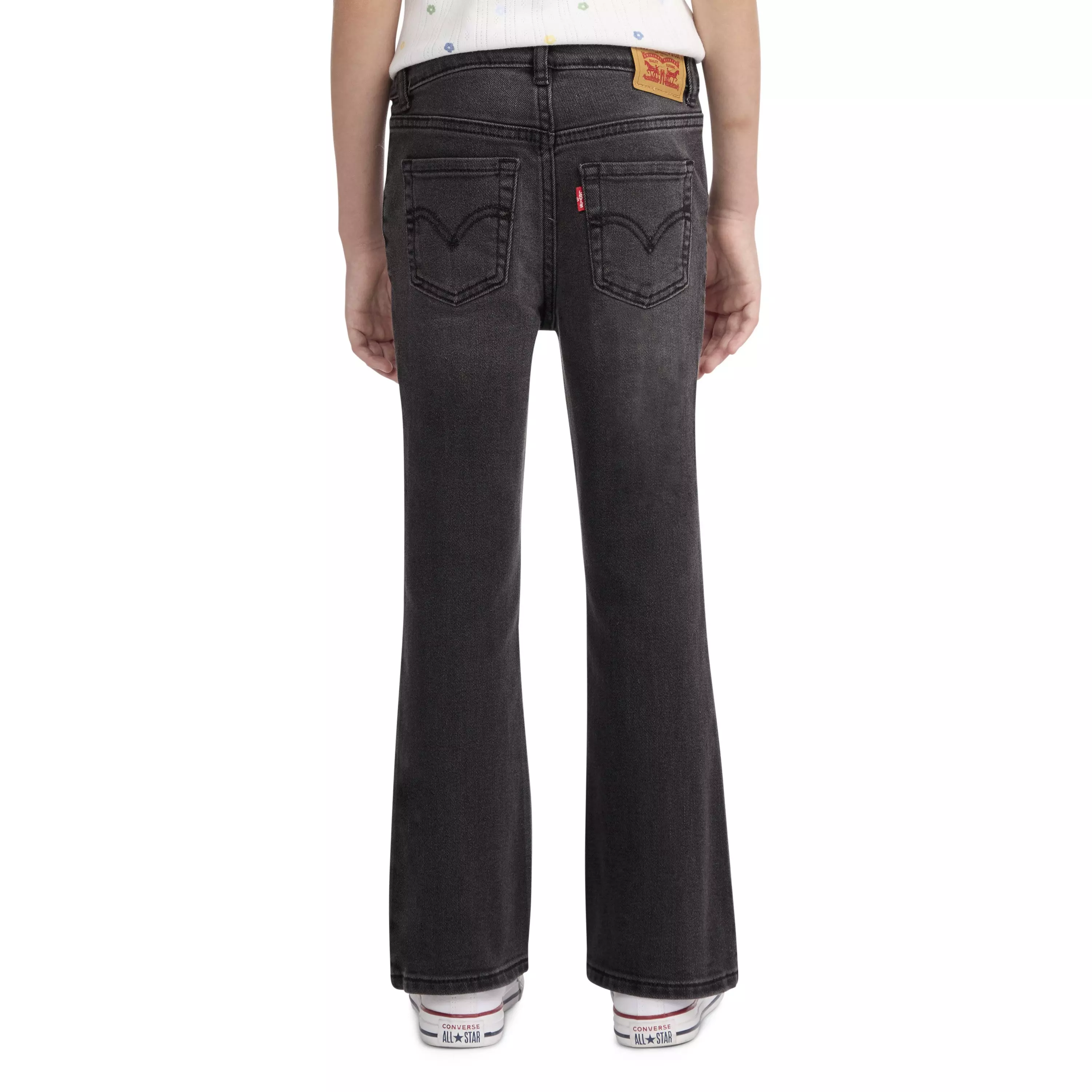 Levi's Little Girls' 726 High Rise Flare Wash Denim Jeans - Black - BLACK