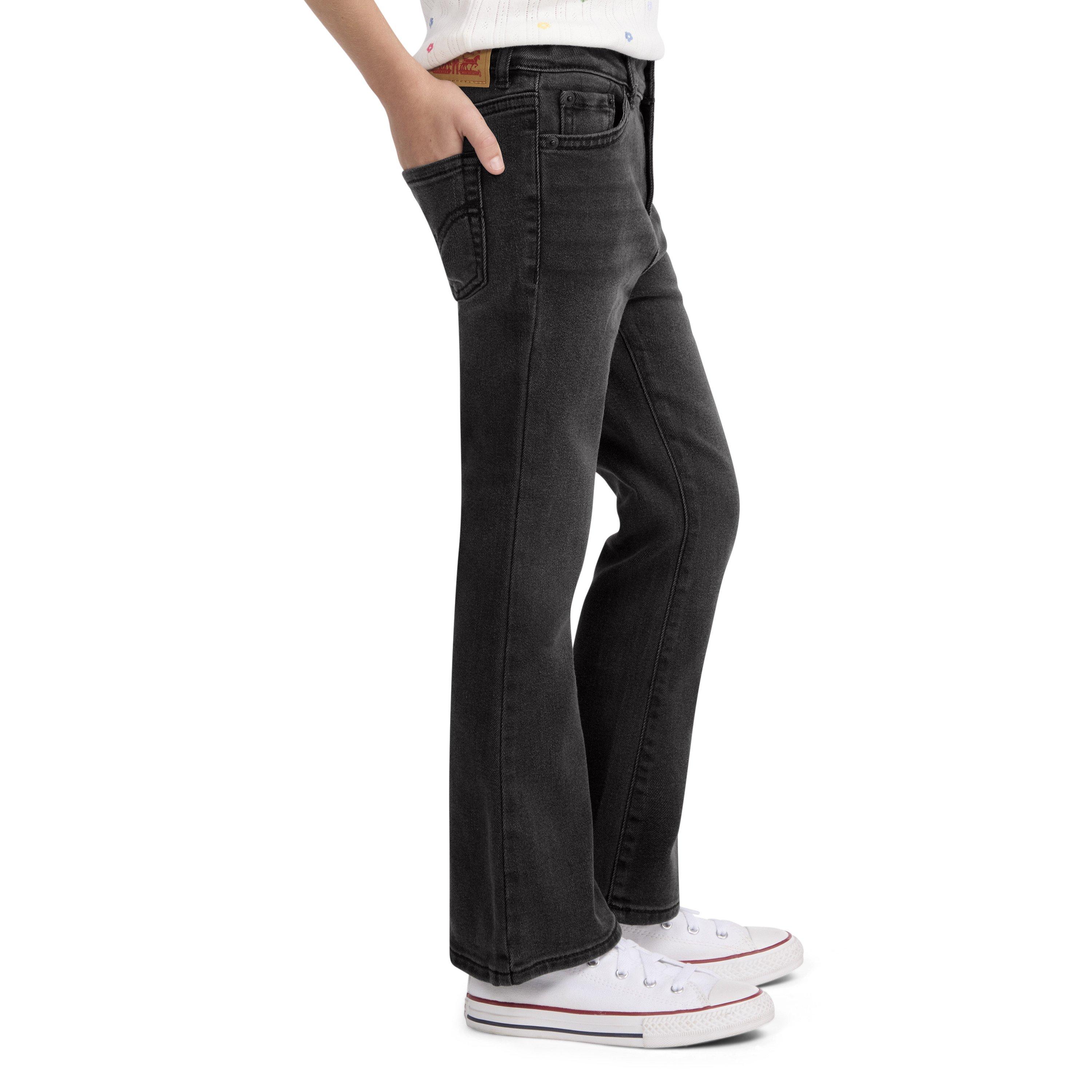 Levi's Little Girls' 726 High Rise Flare Black Wash Denim Jeans - BLACK Thumbnail View 3