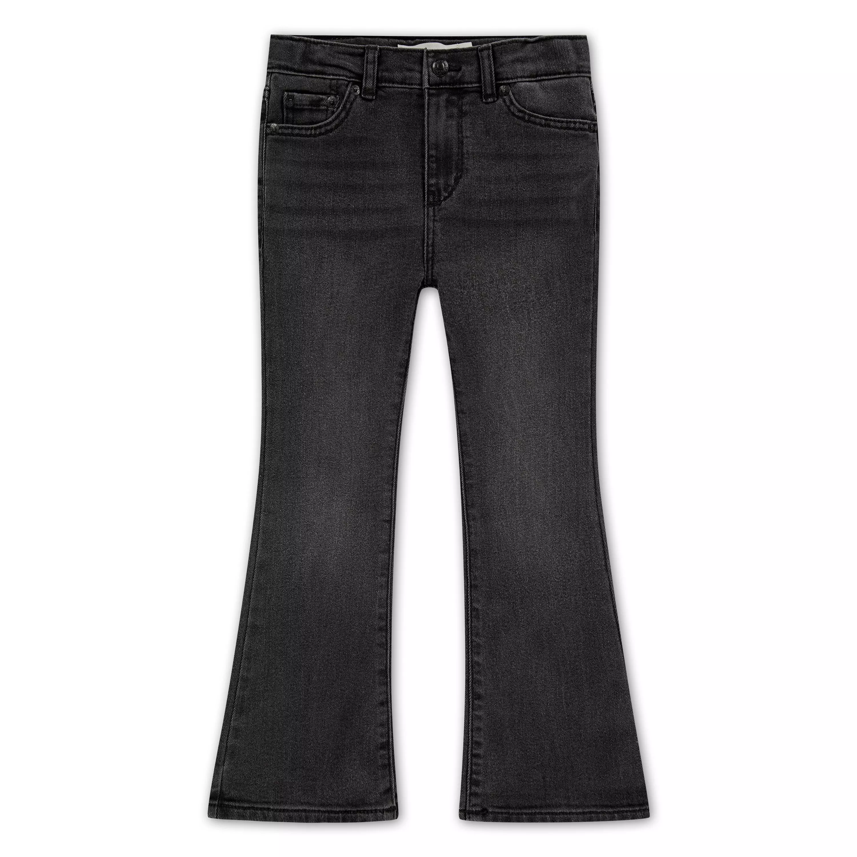 Levi's Little Girls' 726 High Rise Flare Black Wash Denim Jeans - BLACK
