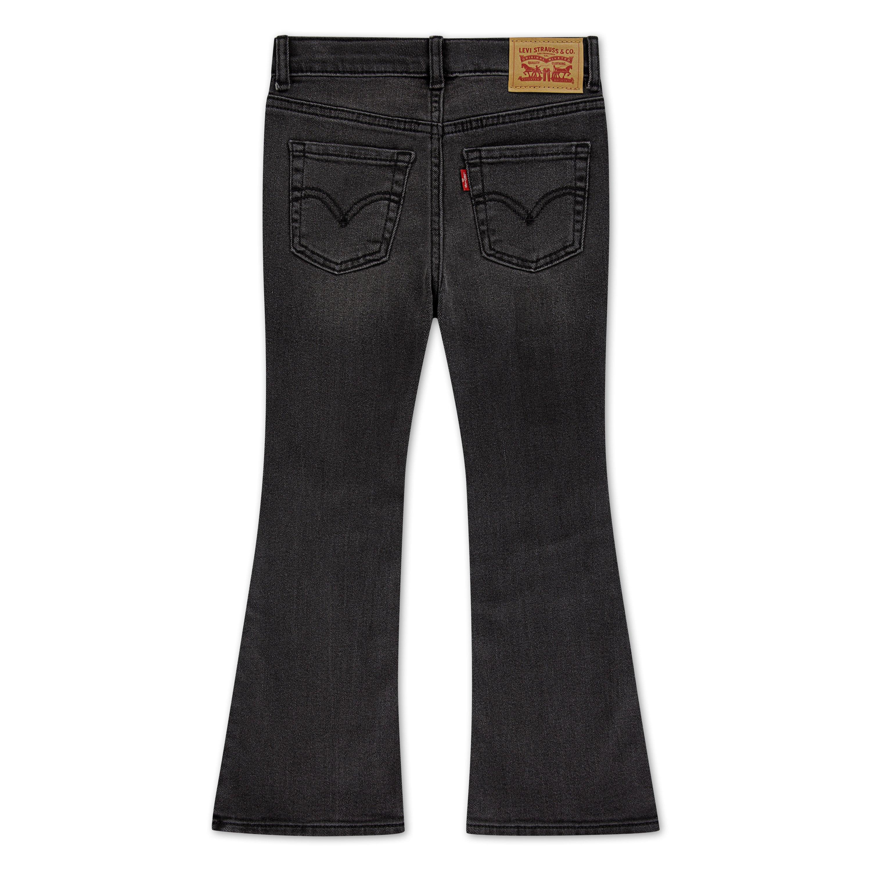 Levi's Little Girls' 726 High Rise Flare Black Wash Denim Jeans - BLACK Thumbnail View 6