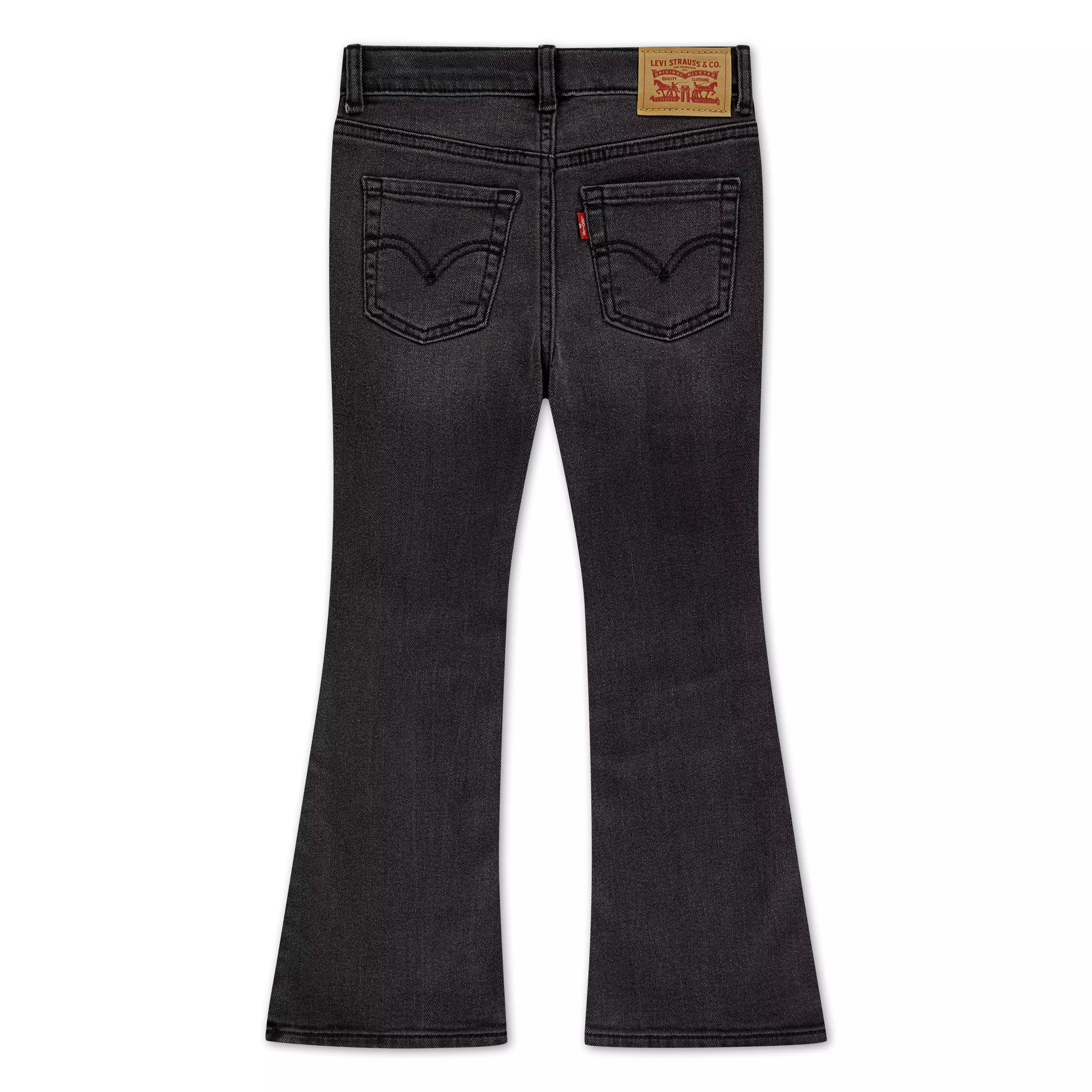 Levi's Little Girls' 726 High Rise Flare Black Wash Denim Jeans - BLACK