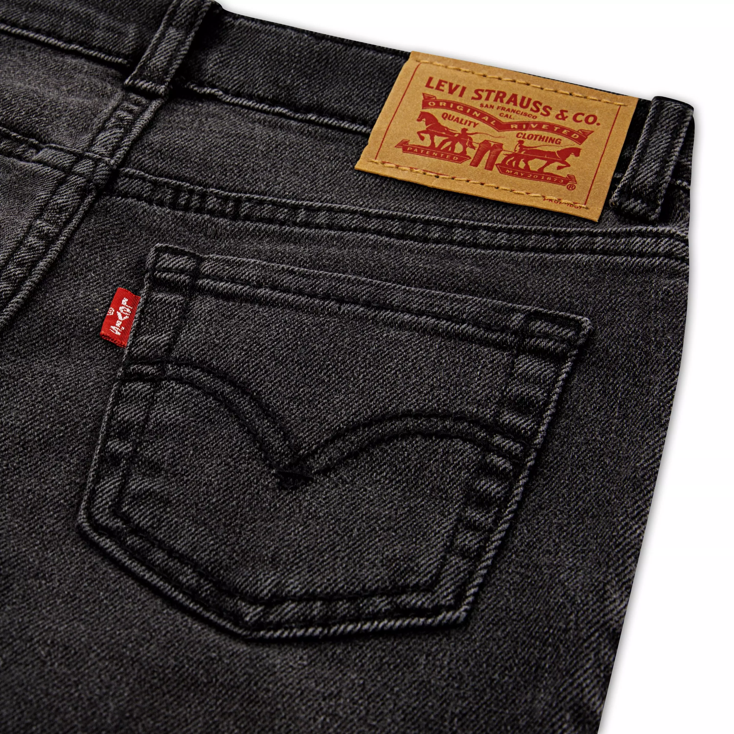 Levi's Little Girls' 726 High Rise Flare Black Wash Denim Jeans - BLACK