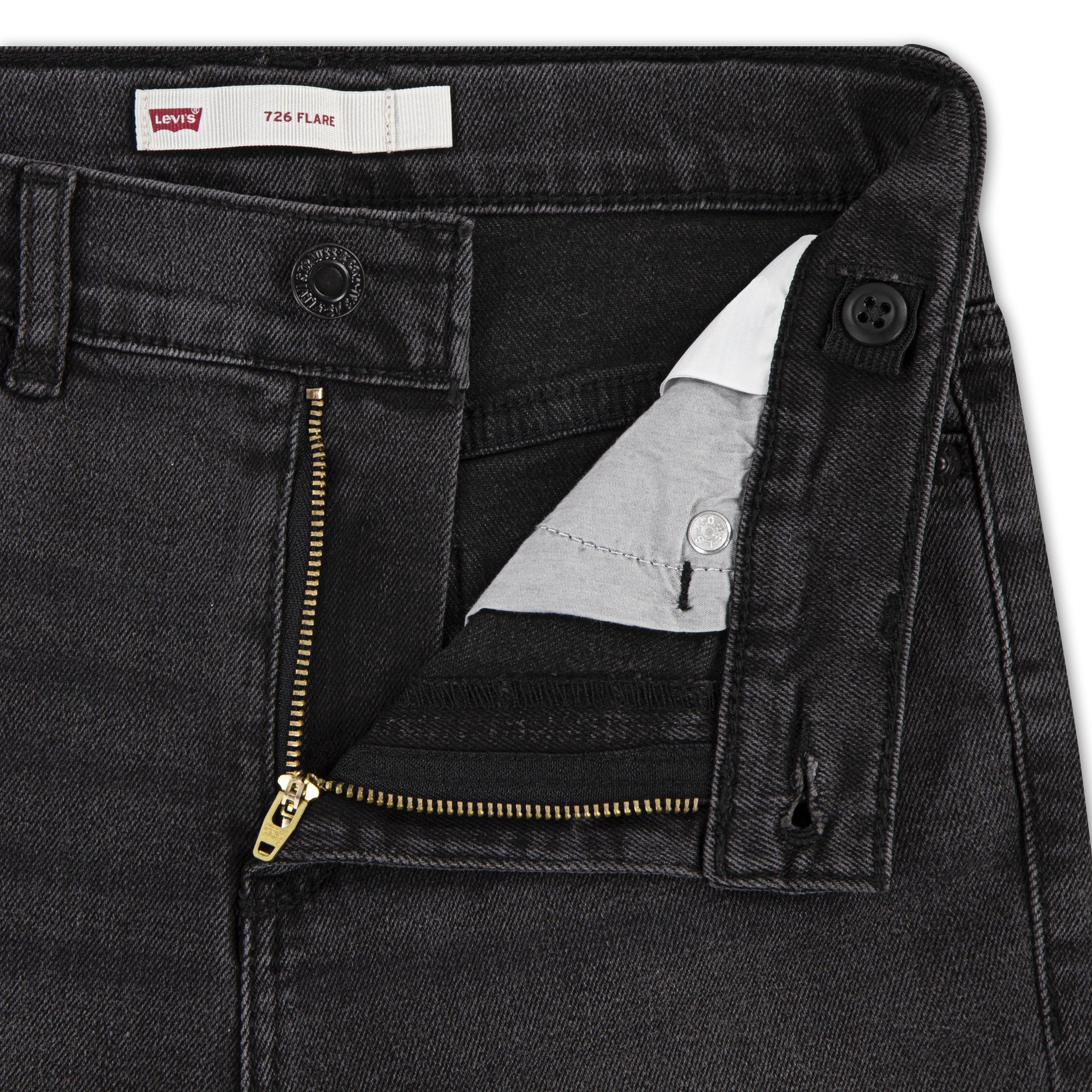 Levi's Big Girls' 726 High Rise Flare Wash Denim Jeans - Black - BLACK Thumbnail View 3