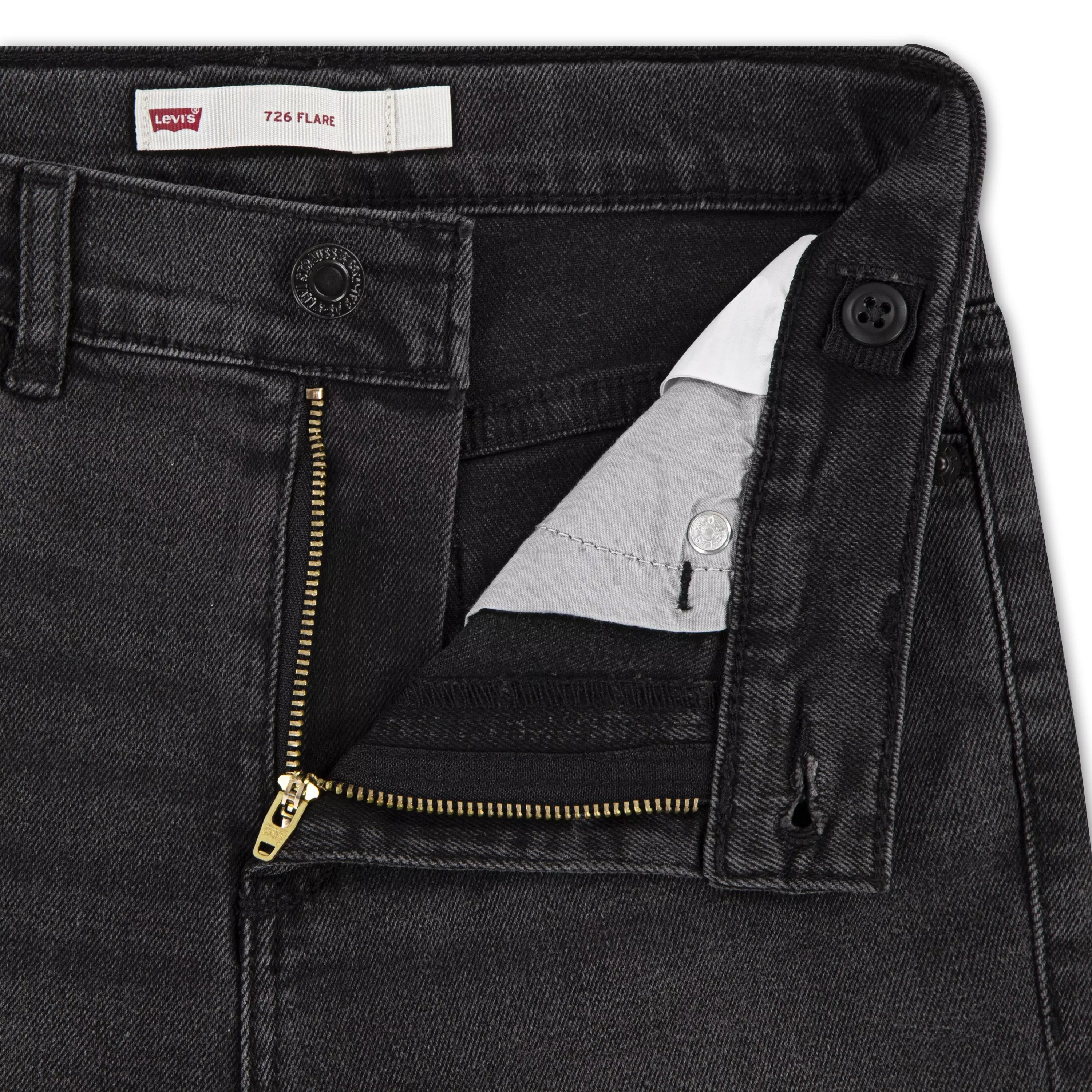 Levi's Big Girls' 726 High Rise Flare Wash Denim Jeans - Black - BLACK