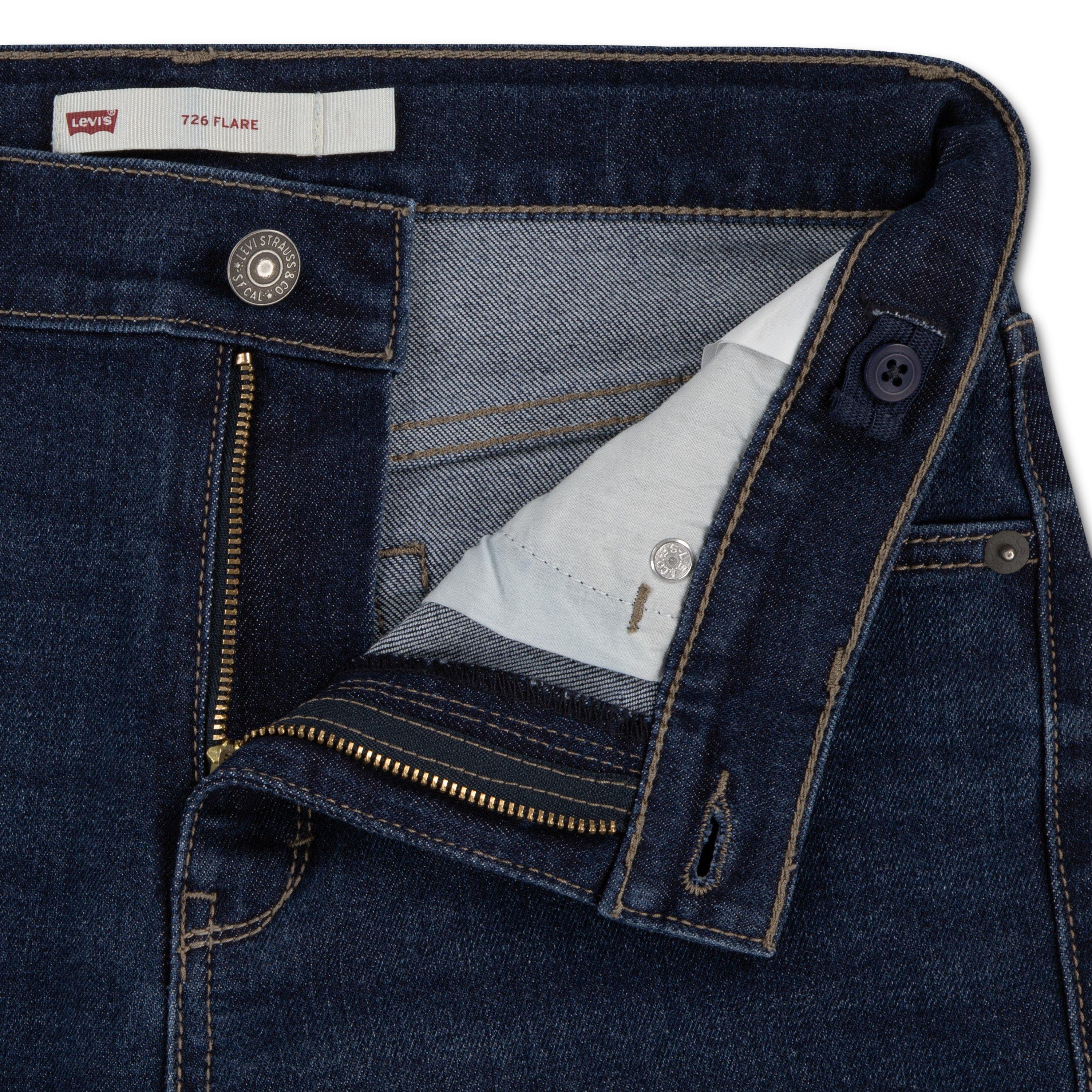 Levi's Little Girls' 726 High Rise Flare Navy Wash Denim Jeans - NAVY Thumbnail View 3