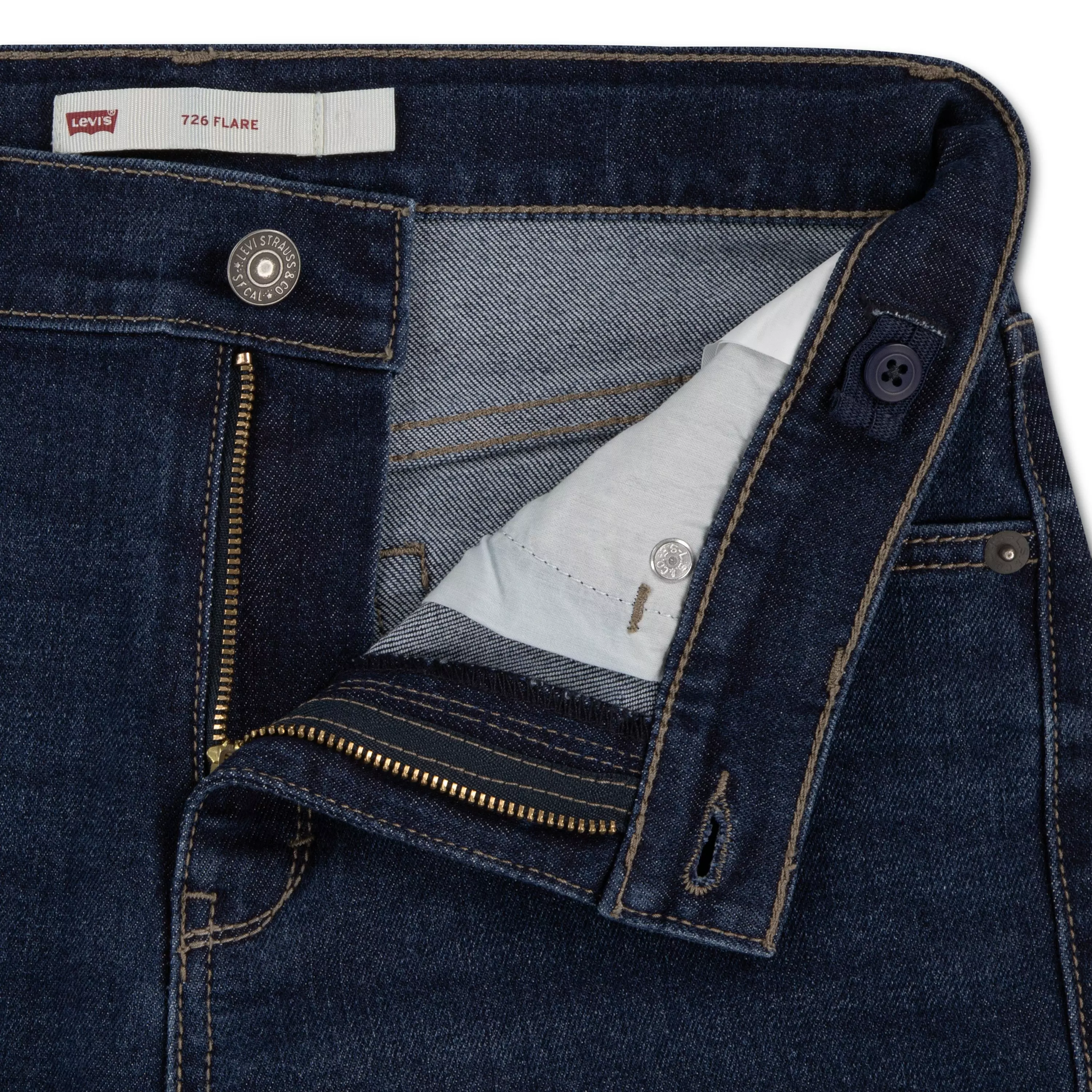 Levi's Little Girls' 726 High Rise Flare Navy Wash Denim Jeans - NAVY