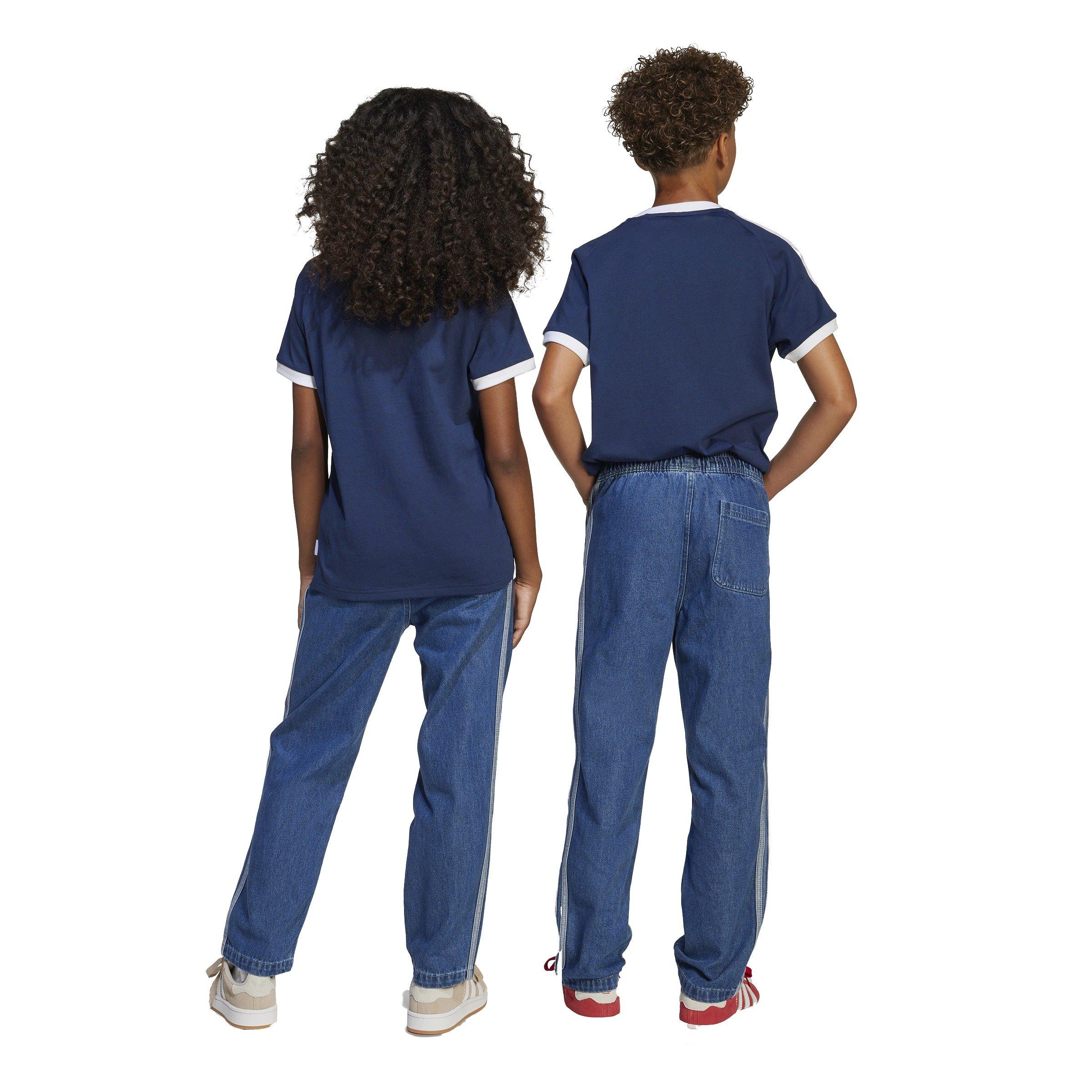 adidas Originals Big Kids' Medium Blue Denim Joggers
